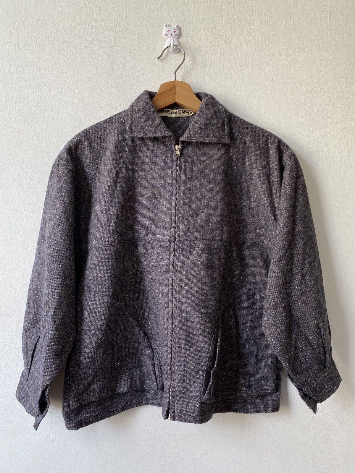 ジャケット・アウター 80sCOMME des GARCONS vintage wool jacket Vintage 80's CDG Comme Des Garçons Homme Wool Zipper Light