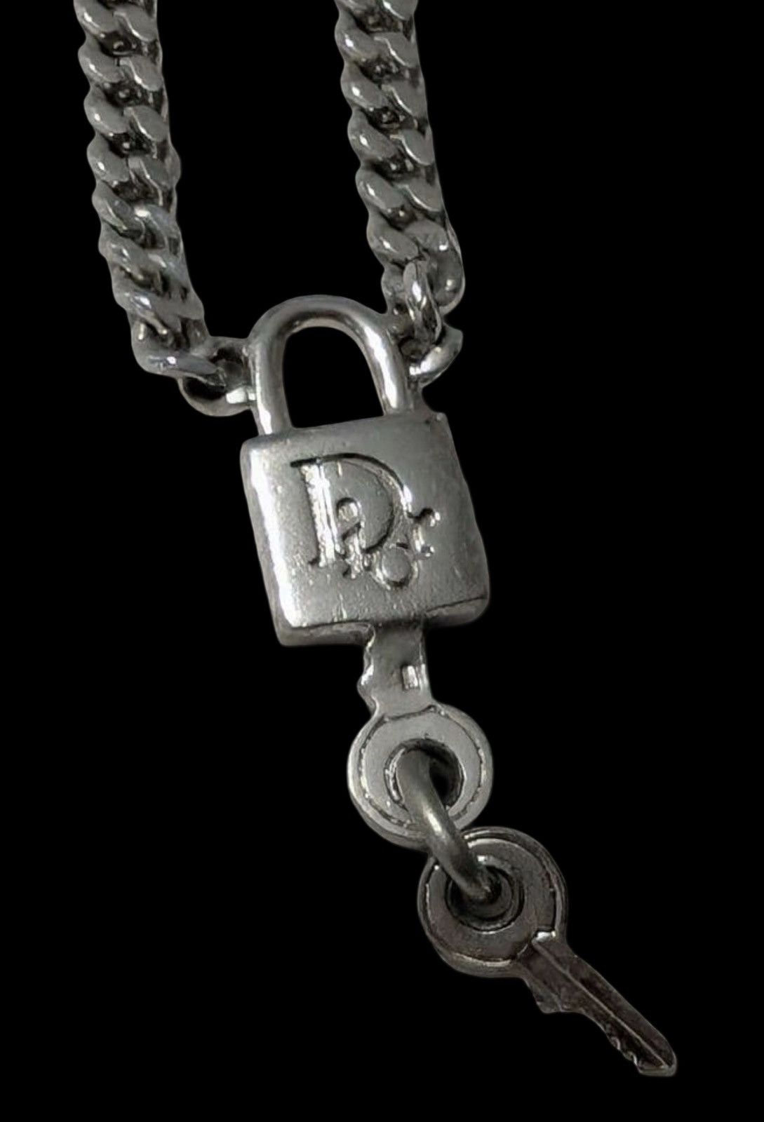 Dior Christian Dior Archival Silver Lock&Key Curb Chain Bracelet Size ONE SIZE - 3 Thumbnail