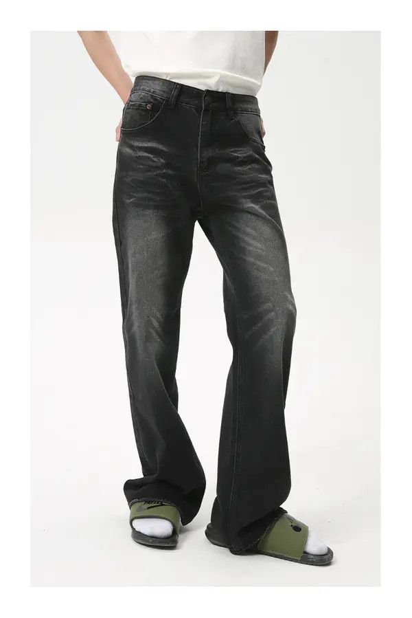 Japanese Brand Chiaki x Hiro Black Vintage Washed Relaxed Flared Jeans Size US 32 / EU 48 - 5 Thumbnail
