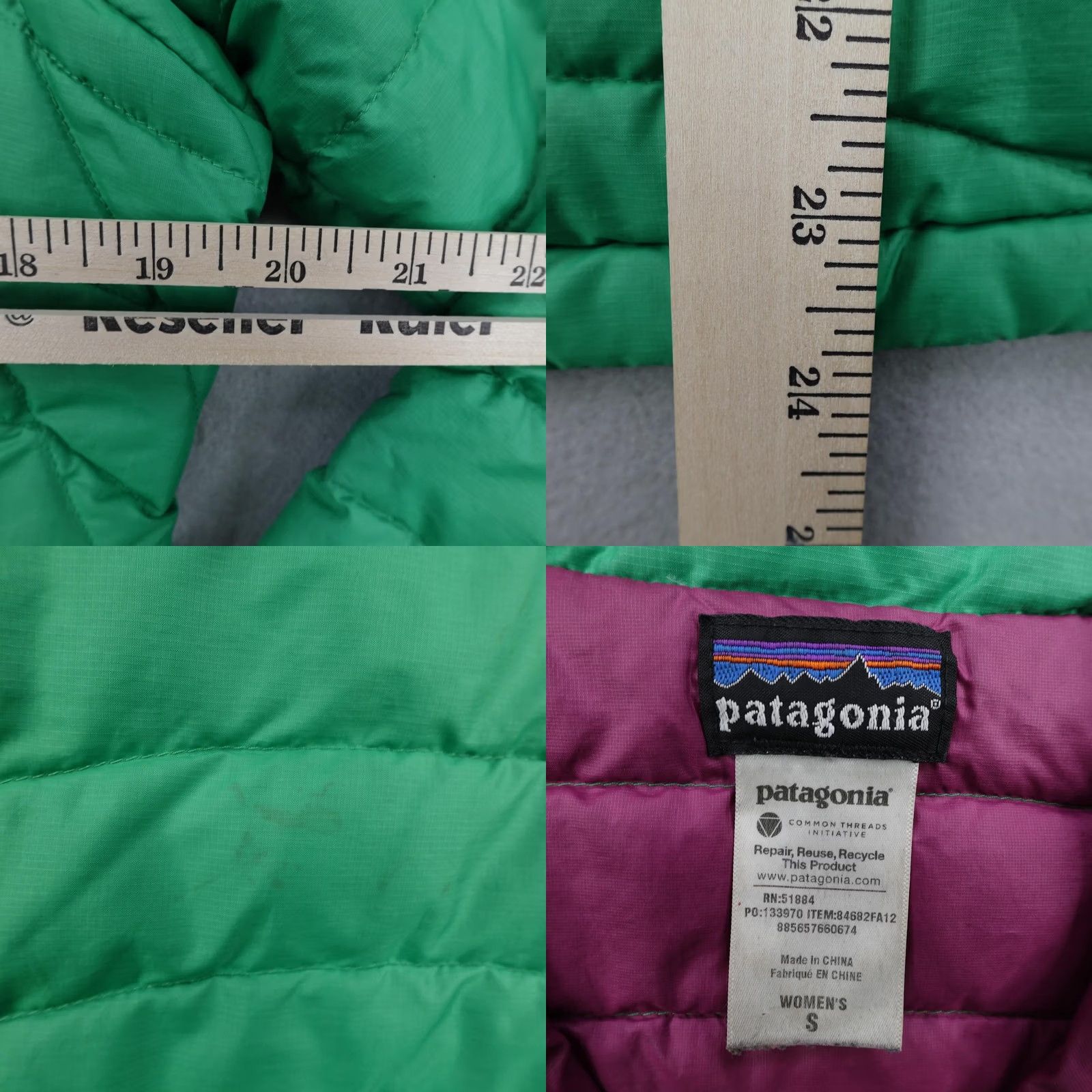 Patagonia Patagonia Jacket Womens Small Green Down Puffer Coat Full Zip Insulated Size S / US 4 / IT 40 - 8 Thumbnail