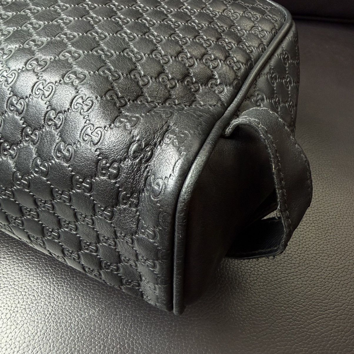 Gucci Gucci - Microguccissima Calfskin Black Toiletry Bag Size ONE SIZE - 9 Thumbnail