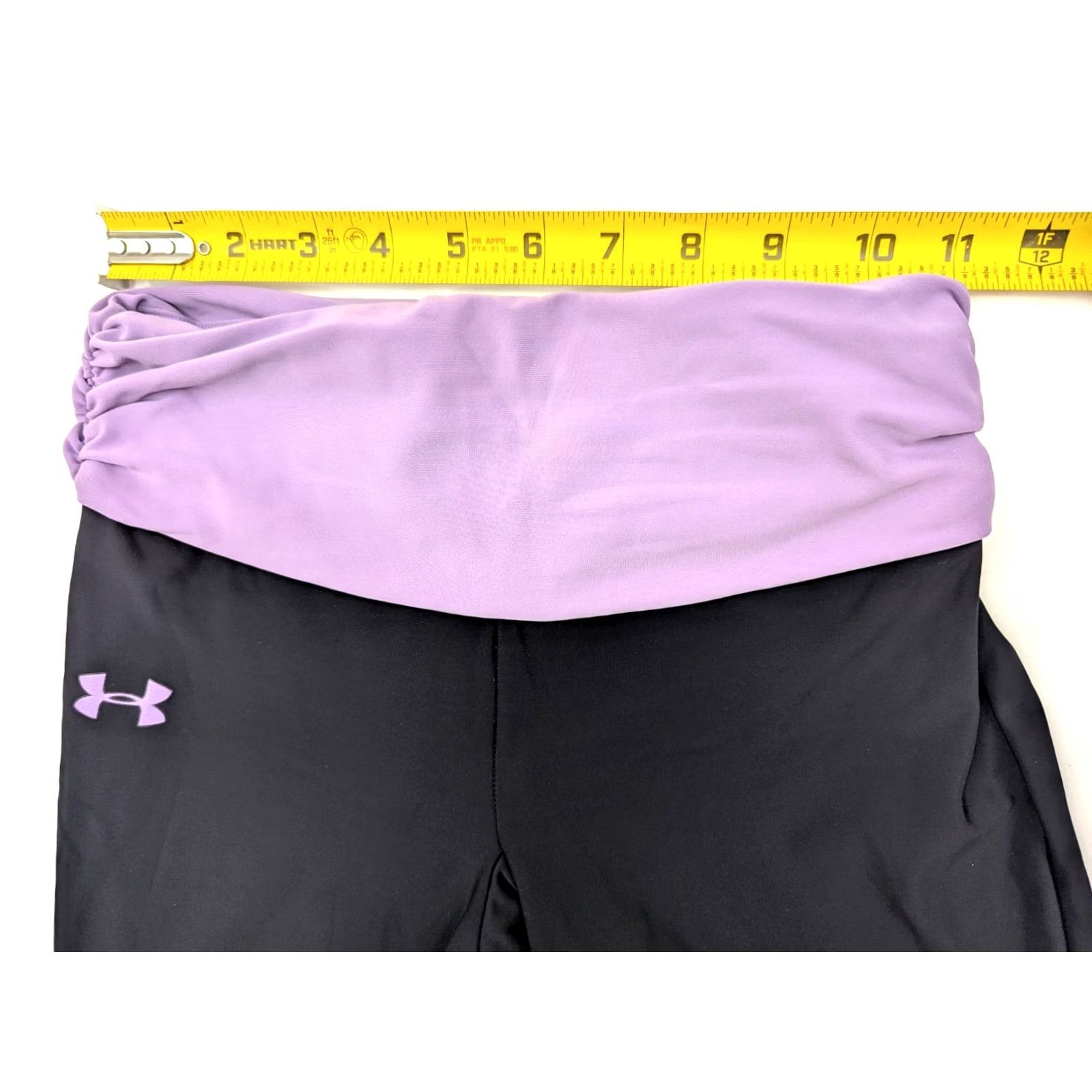 Under Armour Under Armour HeatGear Leggings Women S Petite Black Compression Woven Bow Waist Size 28" / US 6 / IT 42 - 6 Thumbnail