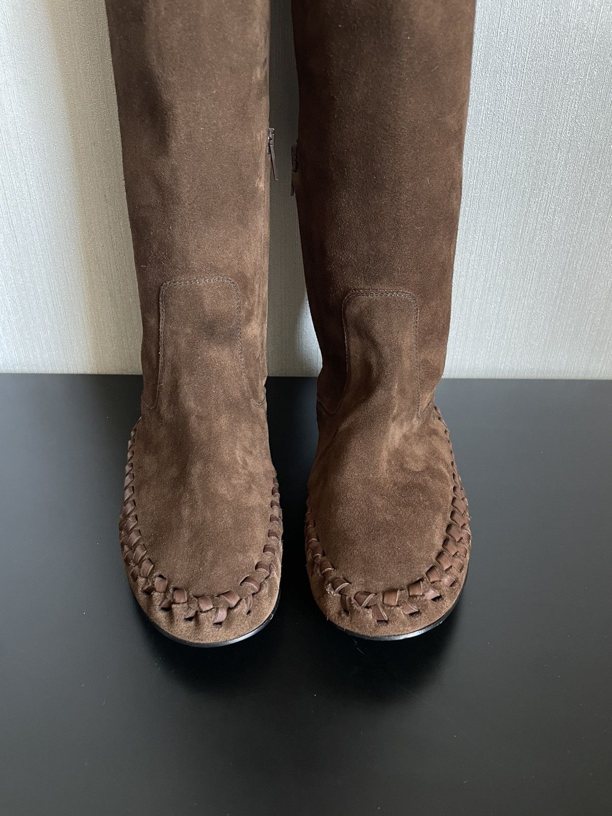 Celine Celine Marlou Suede/Leather over-the-knee Boots in Brown Size US 6 / IT 36 - 9 Thumbnail