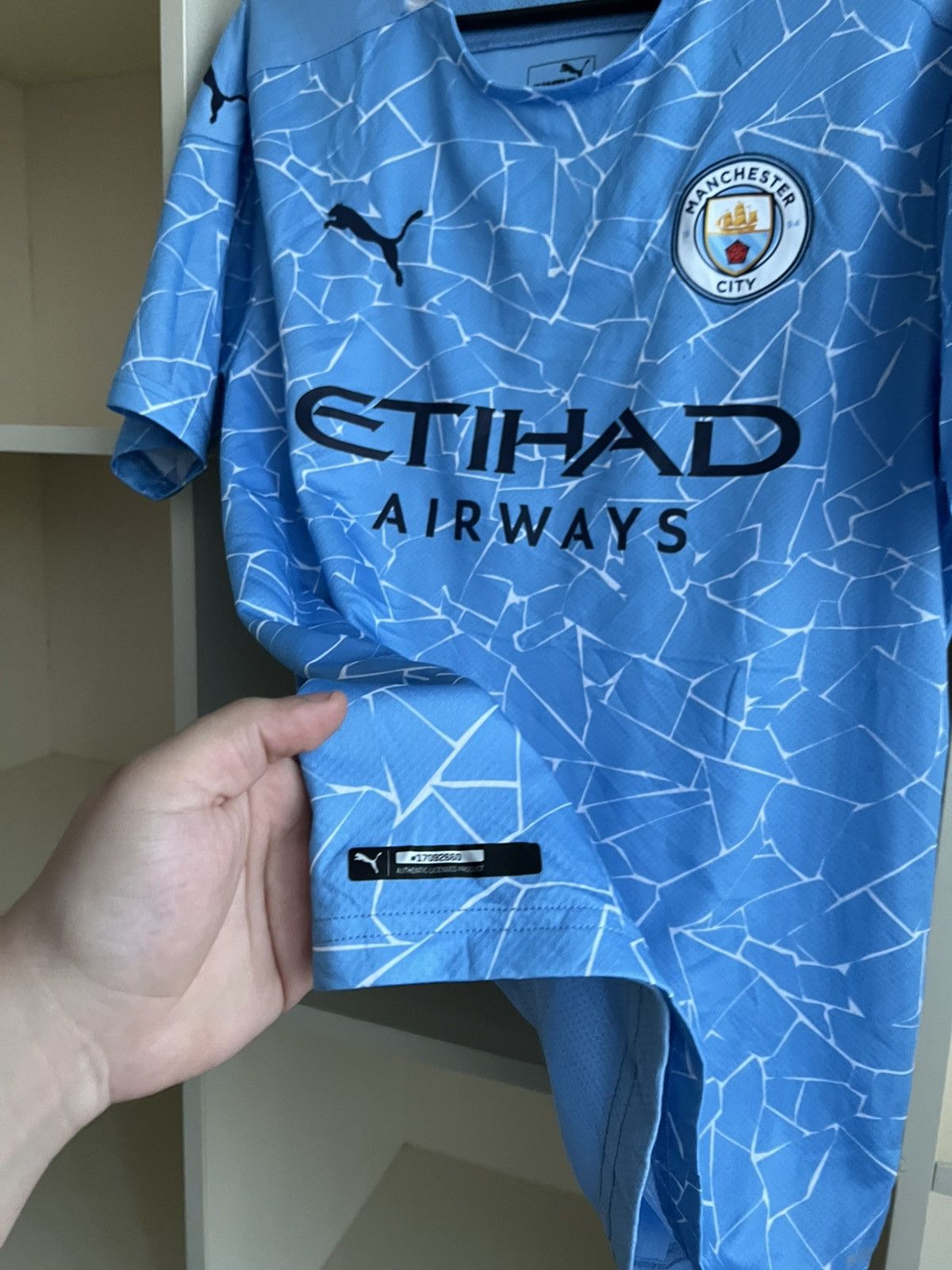 Puma Puma Manchester City Jersey Soccer Football Size US M / EU 48-50 / 2 - 7 Thumbnail