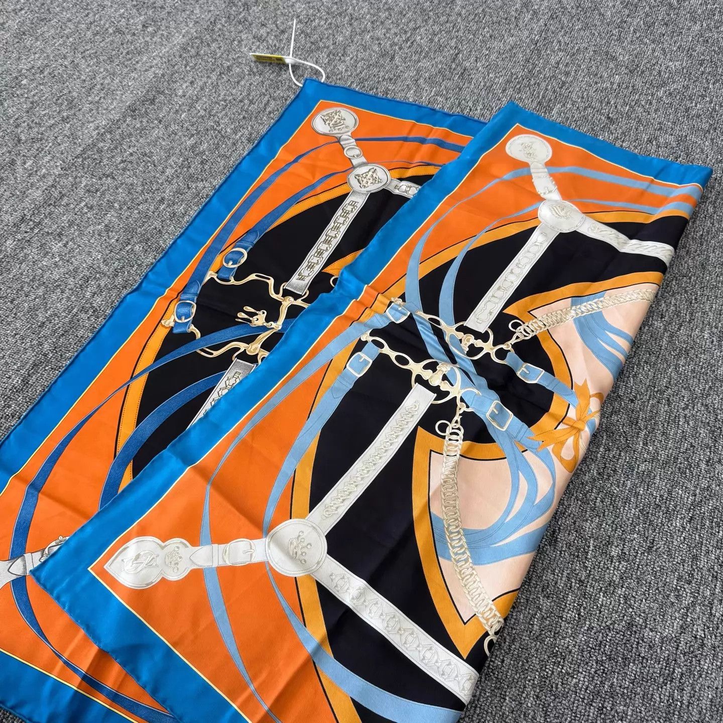 Hermes Hermes Blue Cavalcade Silk Scarf 99 New 90x90cm Size ONE SIZE - 2 Thumbnail