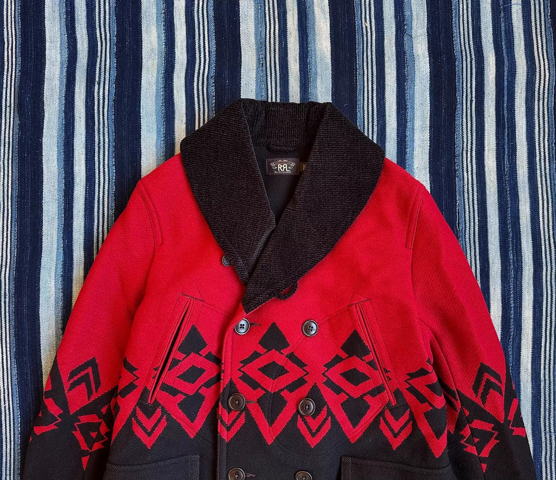 RRL Ralph Lauren RRL Vintage Wool Jacquard Farm Rancher Corduroy-Collar JKT L Size US L / EU 52-54 / 3 - 4 Thumbnail