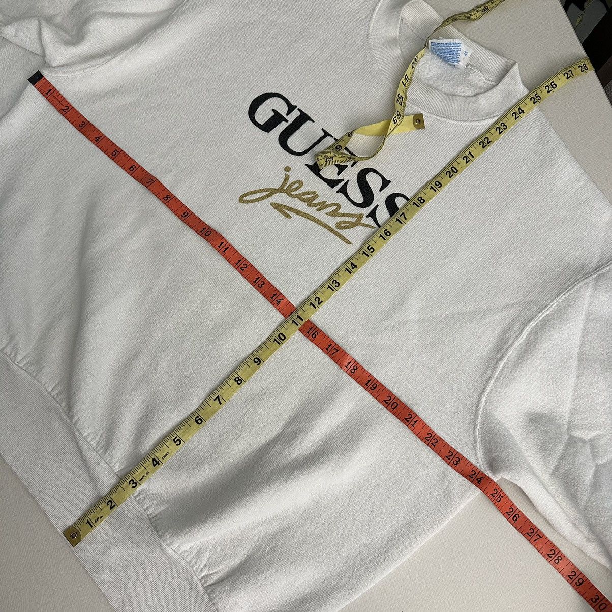Guess × Vintage Vintage 90s Guess Jeans White Crewneck Sweater By Hanes Size US L / EU 52-54 / 3 - 4 Thumbnail