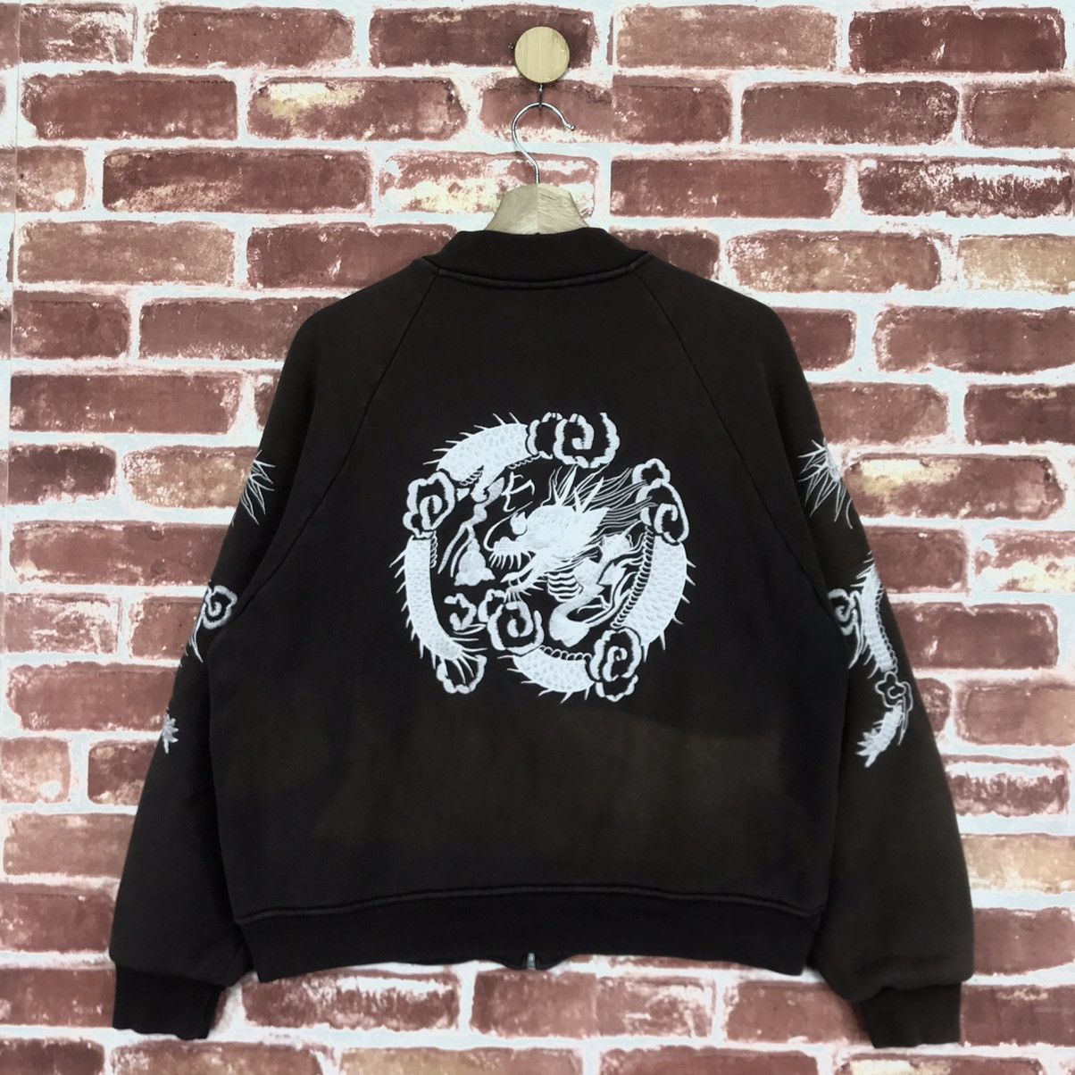 Japanese Brand Vintage Sukajan Dragon Faded Cotton Bomber Size US M / EU 48-50 / 2 - 2 Thumbnail
