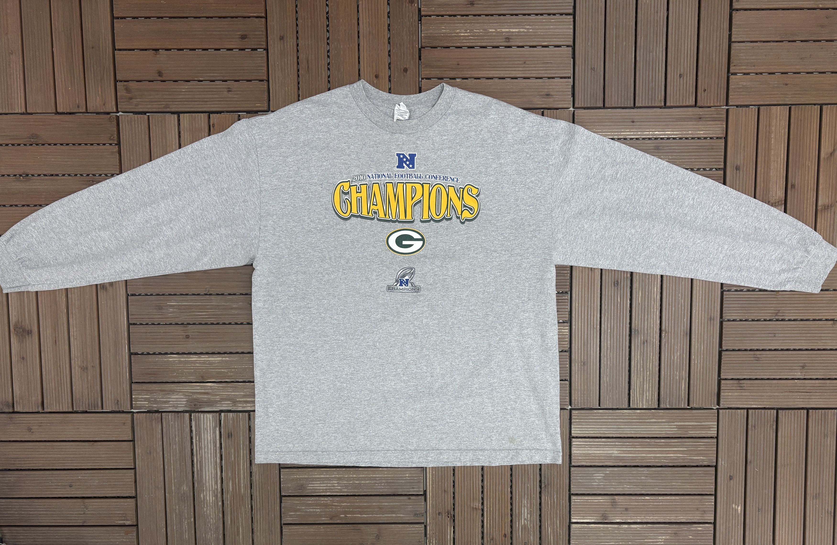 Vintage Green Bay Packers NFC Champions 2010 Vintage Long Sleeve Size US XXL / EU 58 / 5 - 5 Thumbnail