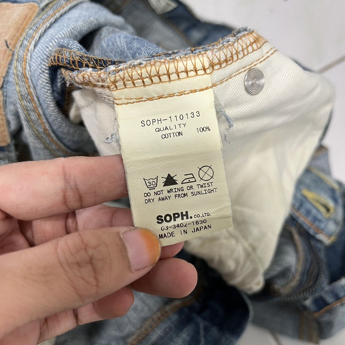 Sophnet. Vintage Sophnet Sashiko Distressed Motive Denim Jeans Size US 32 / EU 48 - 13 Thumbnail
