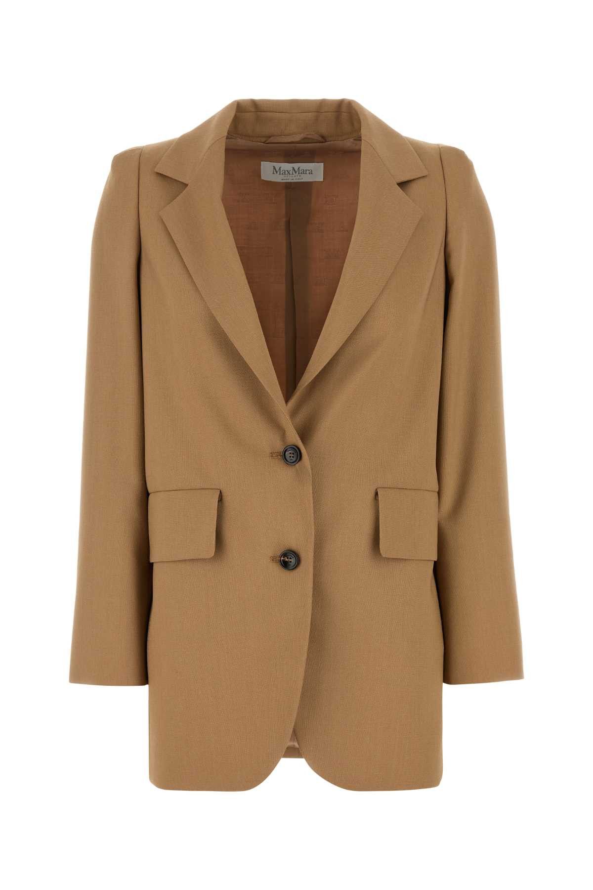 Max Mara Camel Wool Blend Kitten Blazer Size M / US 6-8 / IT 42-44 - 1 Thumbnail