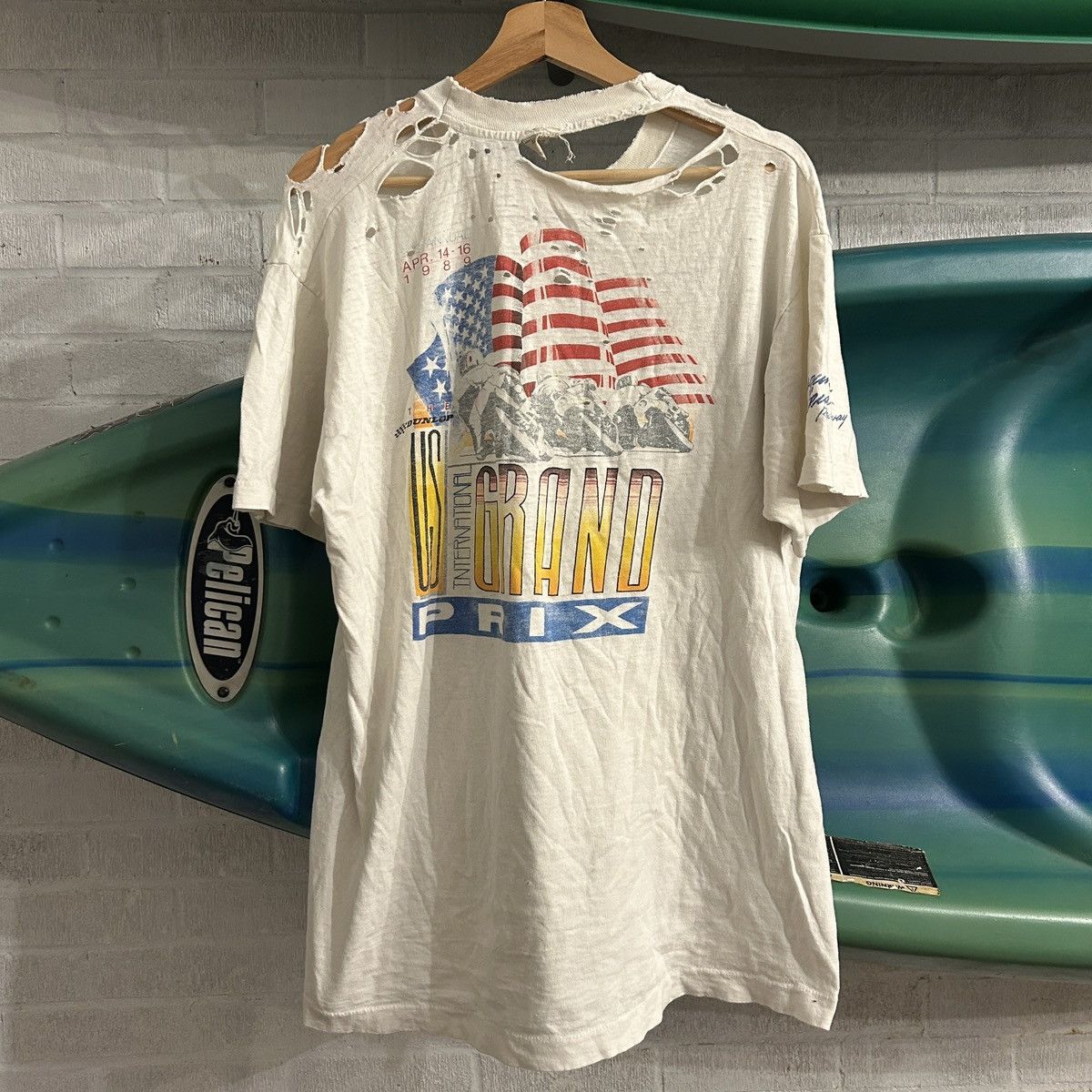 Vintage 1989 Grand Prix Motorcycle MotoGP Racing Tee Size US XL / EU 56 / 4 - 3 Thumbnail