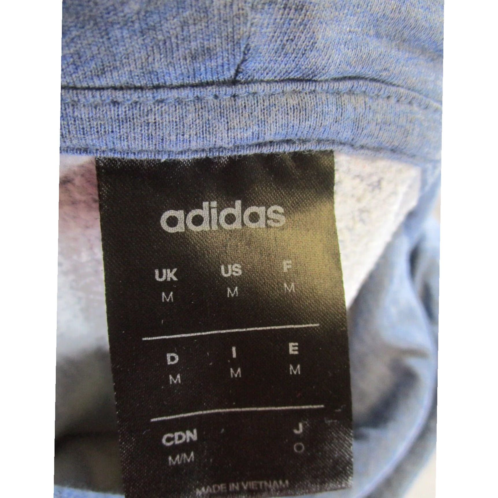 Adidas Adidas Mens Medium Blue Cotton Blend Sweatshirt Hoodie Pullover Size US M / EU 48-50 / 2 - 7 Thumbnail