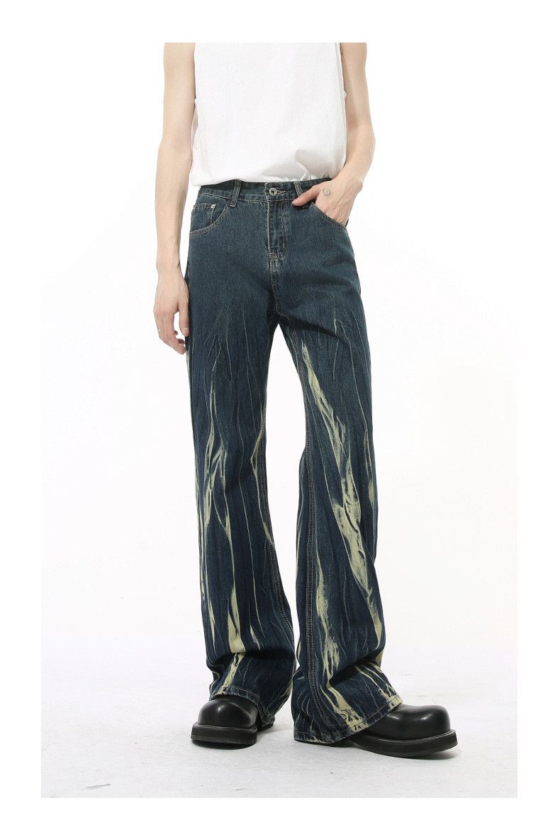 Japanese Brand × Jean High street retro tie-dye heavy-duty flared casual jeans Size US 32 / EU 48 - 1 Thumbnail