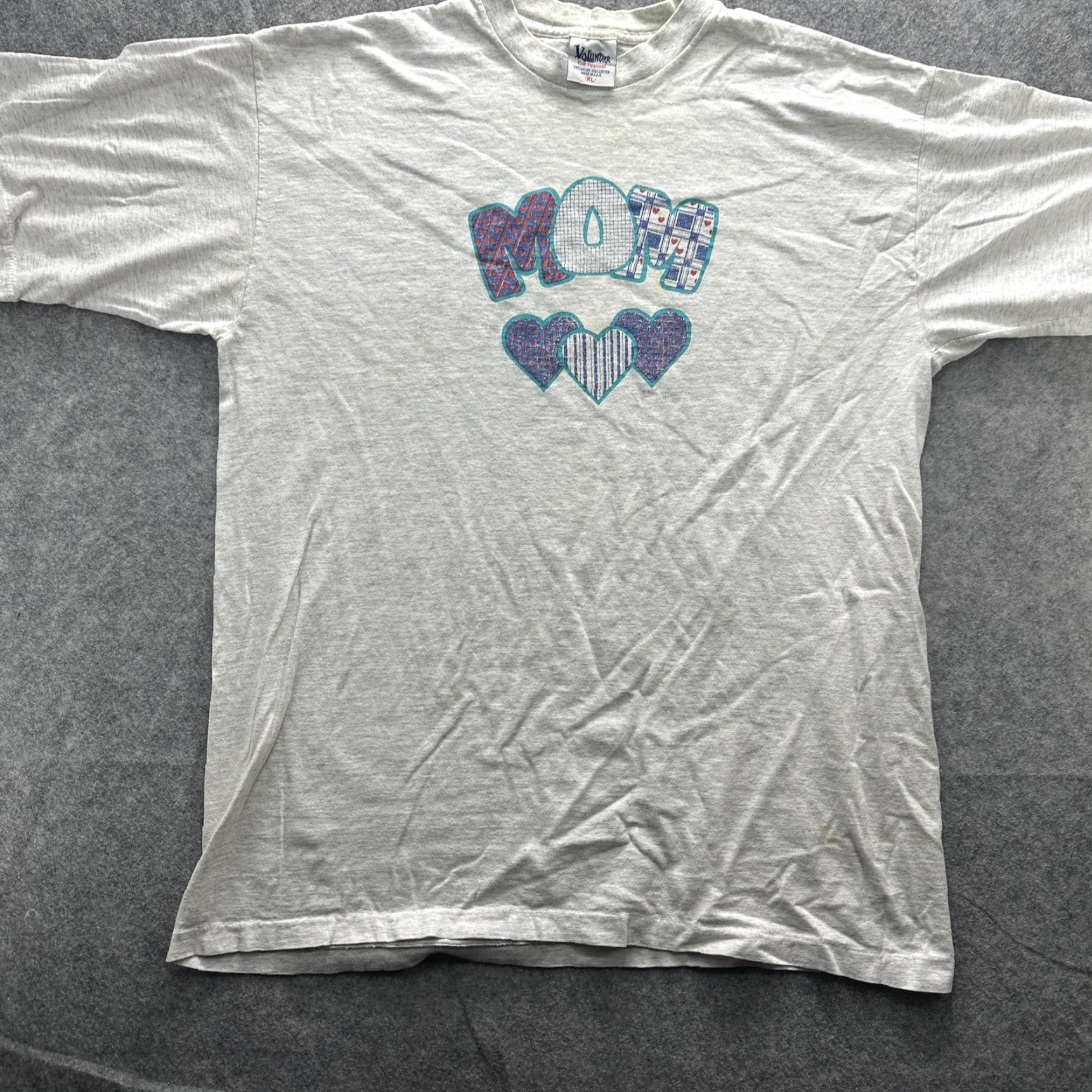 Vintage VINTAGE Volunteer Knit Apparel Mom Shirt Womens XL Gray T-Shirt Crew Neck Short Sleeve 100% Cotton Heart Vintage 90s Womens Size XL / US 12-14 / IT 48-50 - 3 Thumbnail