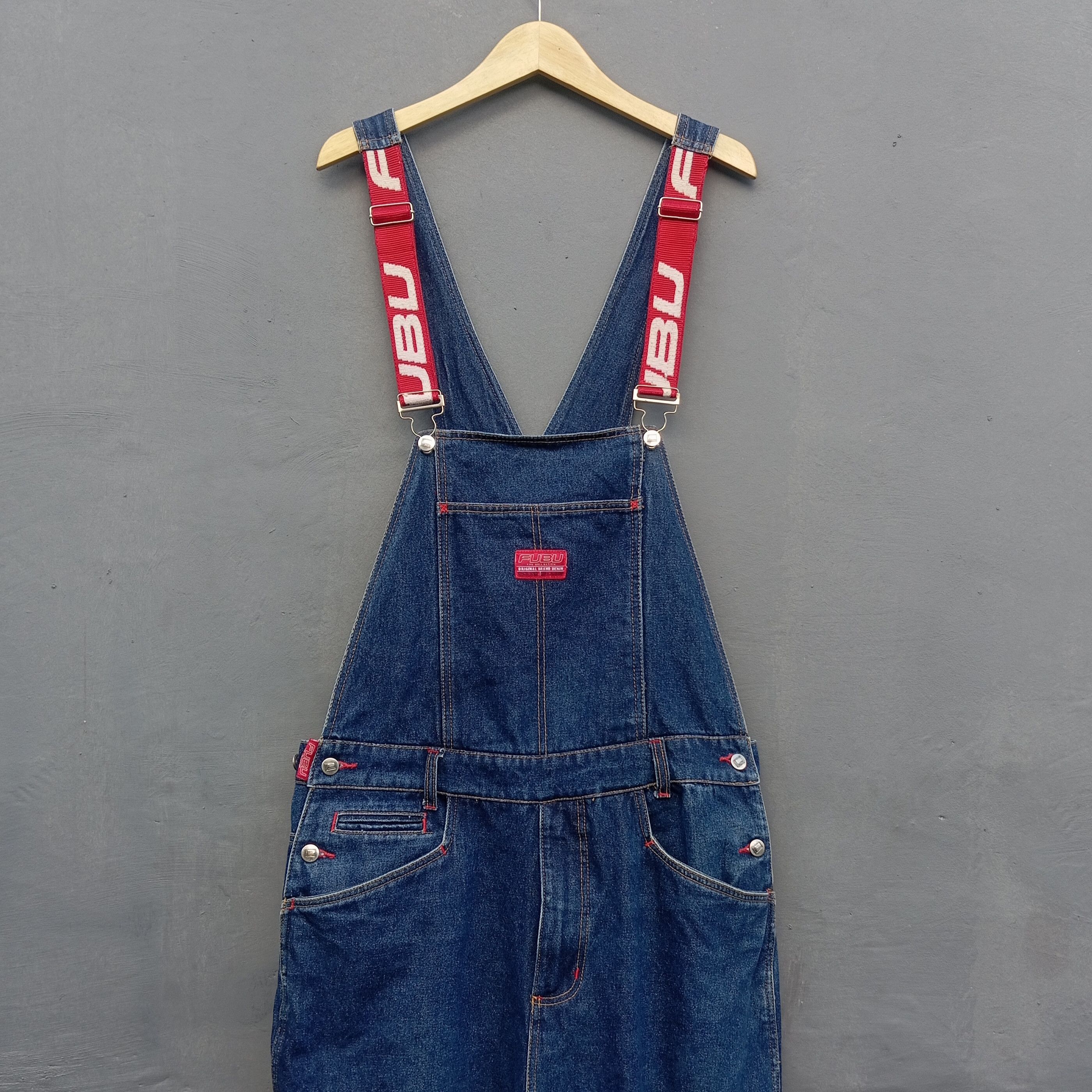 image of Vintage Fubu Overalls Dungaree Denim in Blue Indigo, Men's (Size 38)