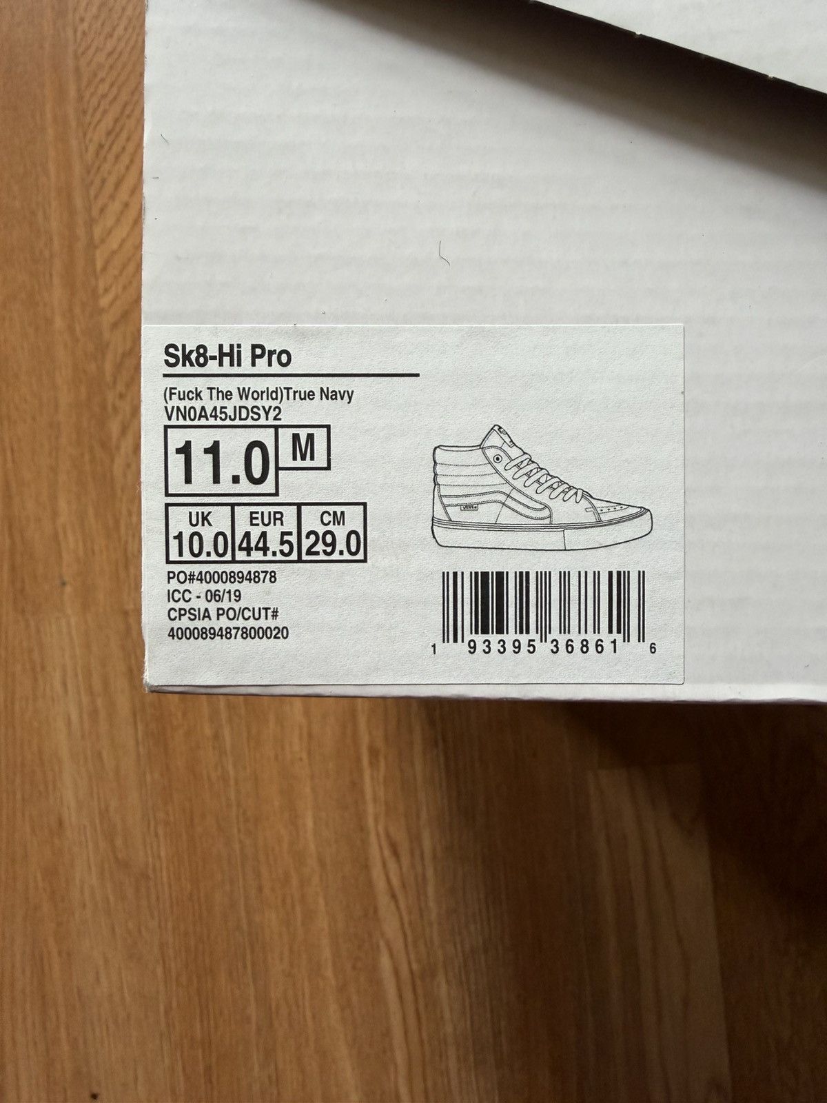 Supreme × Vans Vans x Supreme sk8-hi "Fuck The World" Size US 11 / EU 44 - 6 Thumbnail