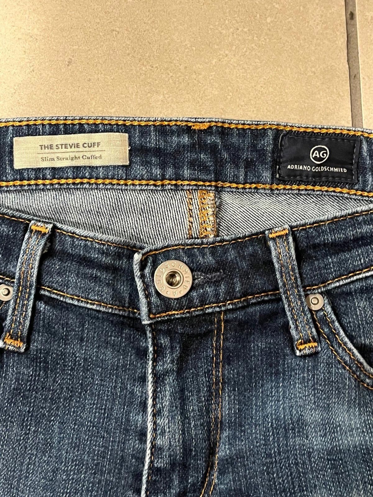 Designer AG Adriano Goldschmied Stevie Cuff Slim Straight Jeans 27 Size 27" / US 4 / IT 40 - 3 Thumbnail
