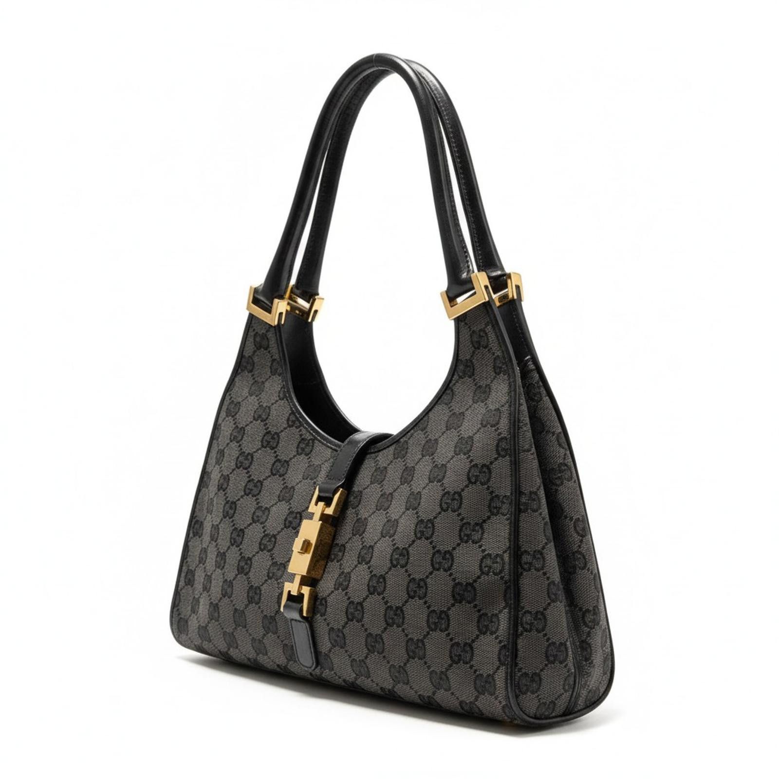 Gucci Gucci - Classic Monogram Canvas Shoulder Bag Gold Size ONE SIZE - 1 Thumbnail