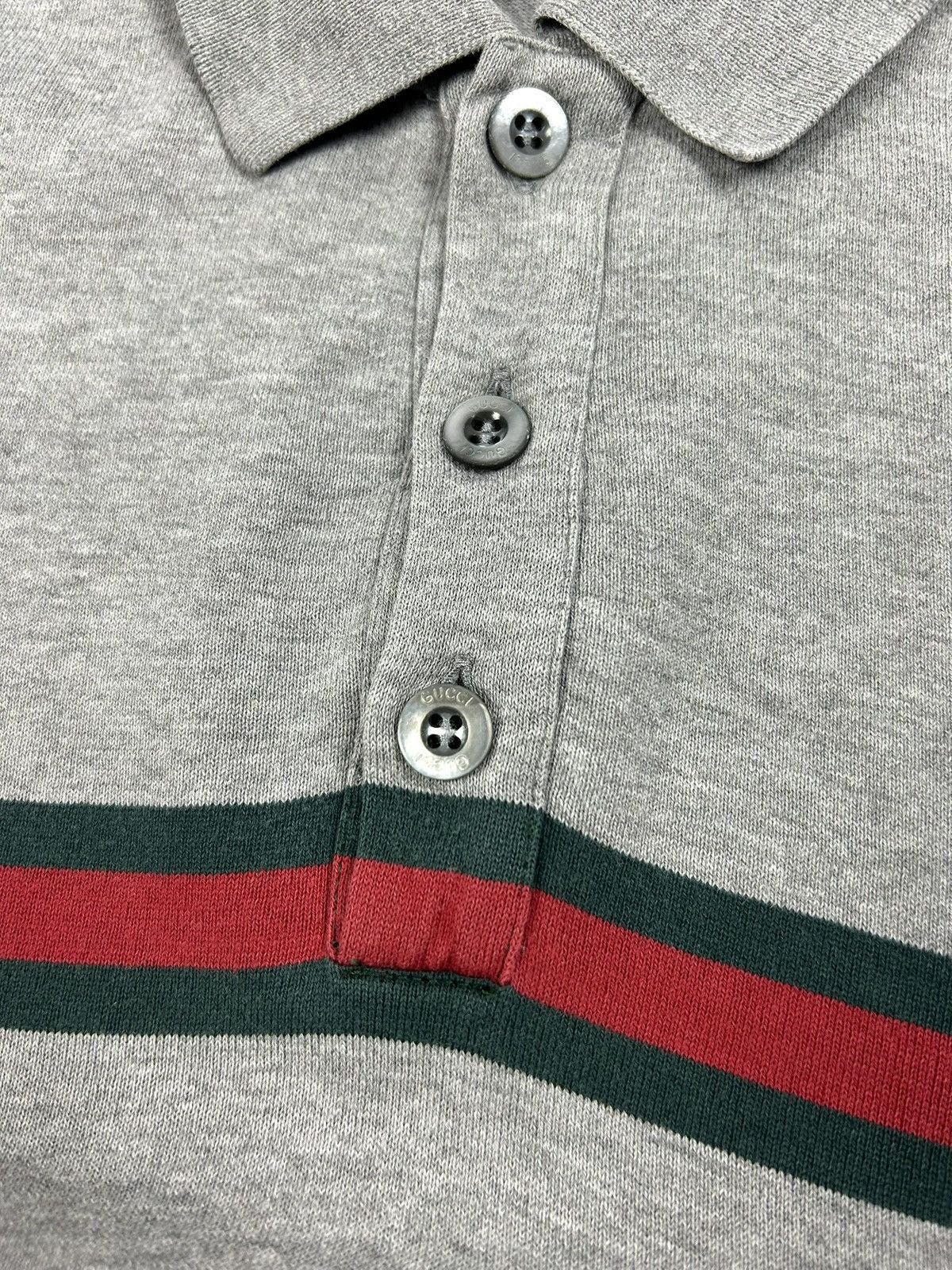 Gucci Vintage Gucci Grey Polo Shirt Women's Red Green Stripe L Size L / US 10 / IT 46 - 9 Thumbnail