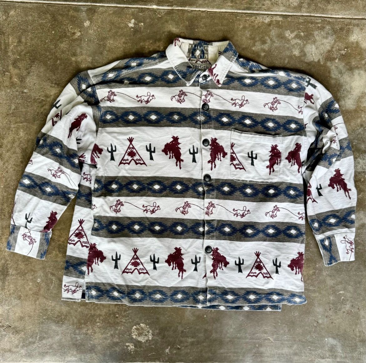 Vintage Vintage True Grit Western Overshirt Size US L / EU 52-54 / 3 - 1 Thumbnail