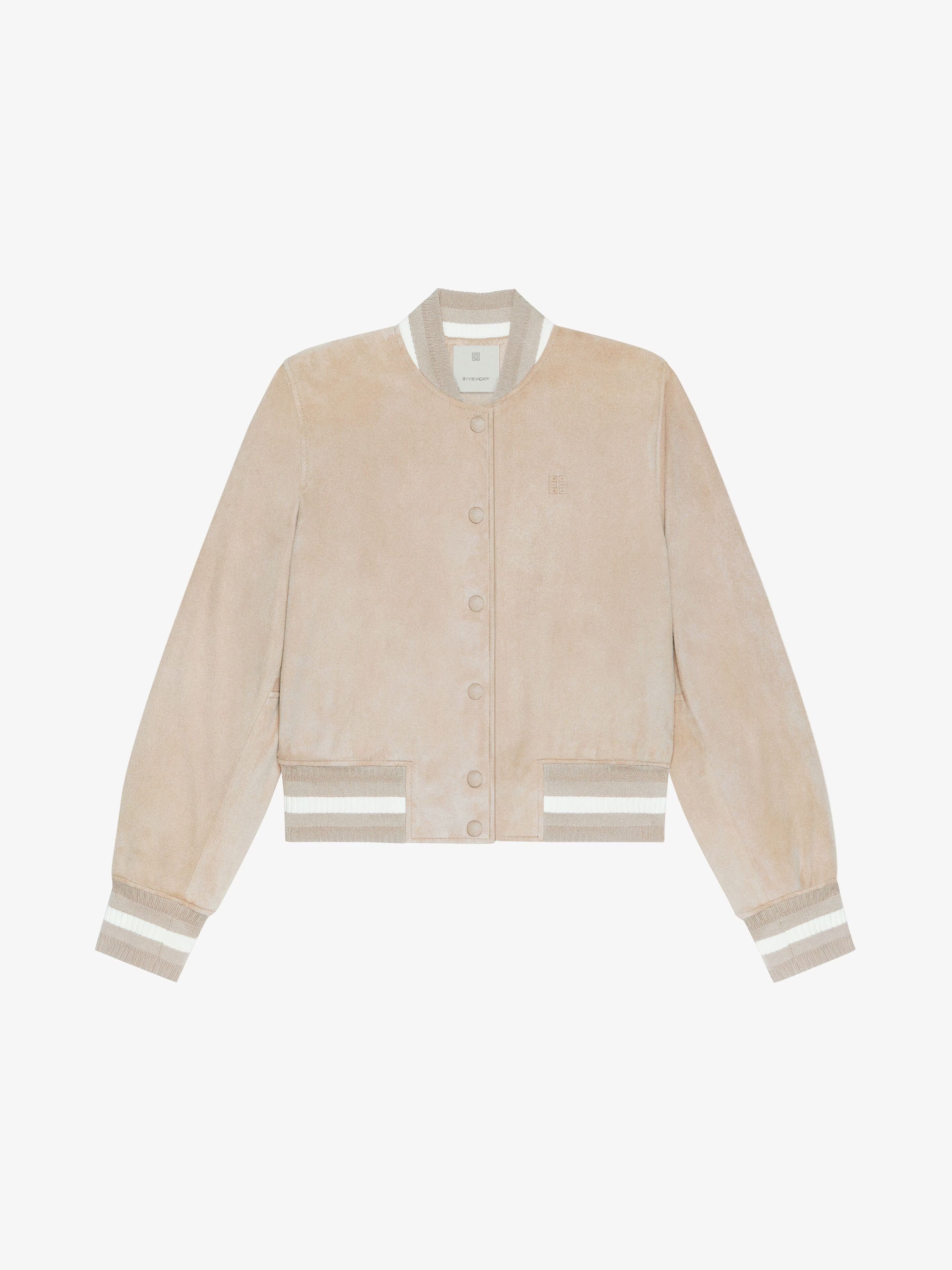 Givenchy oc11z0725 Blouson Varsity Jacket in Suede in Sand Size S / US 4 / IT 40 - 1 Thumbnail