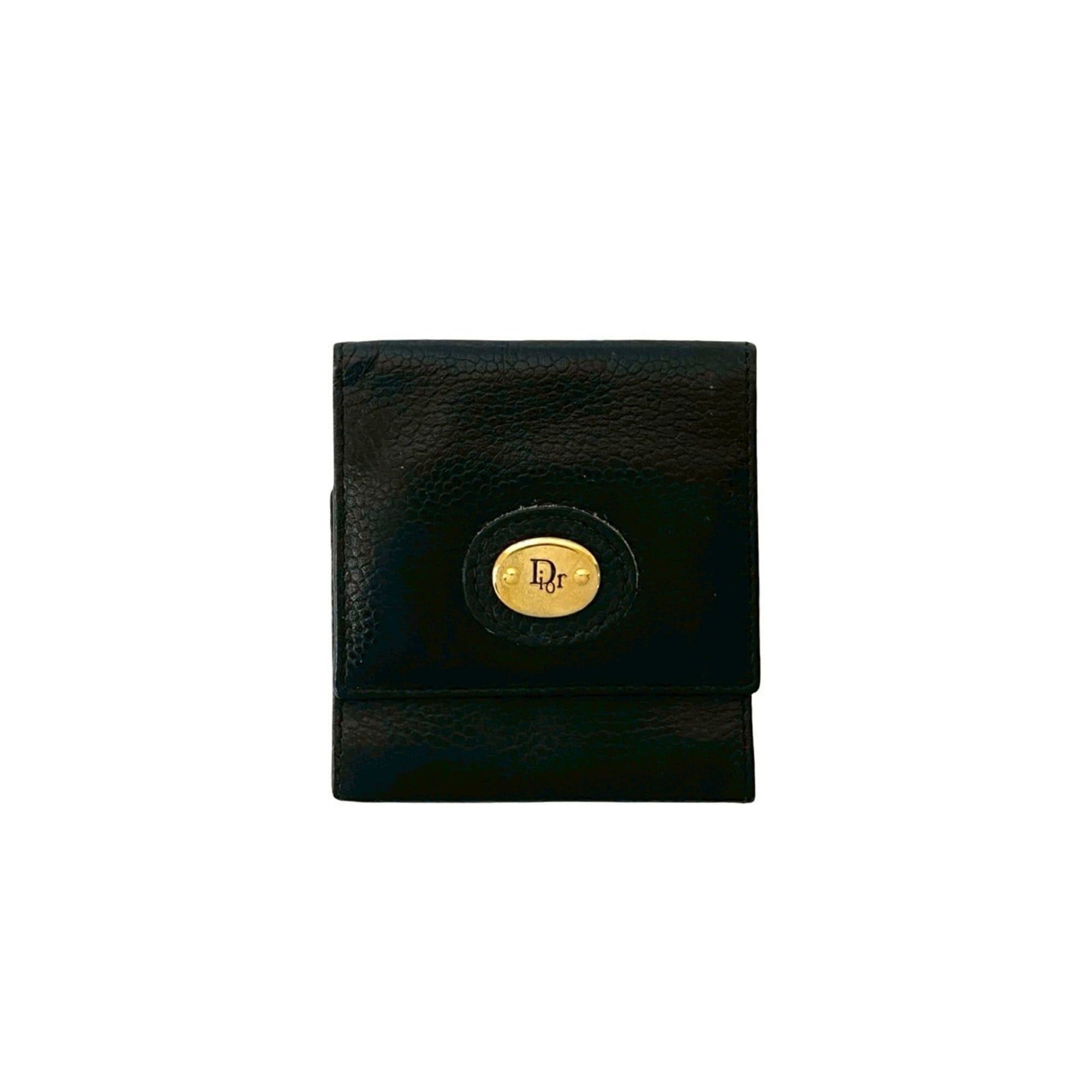 Dior Christian Dior Logo Leather Coin Case, Black, 04061 Size ONE SIZE - 1 Thumbnail