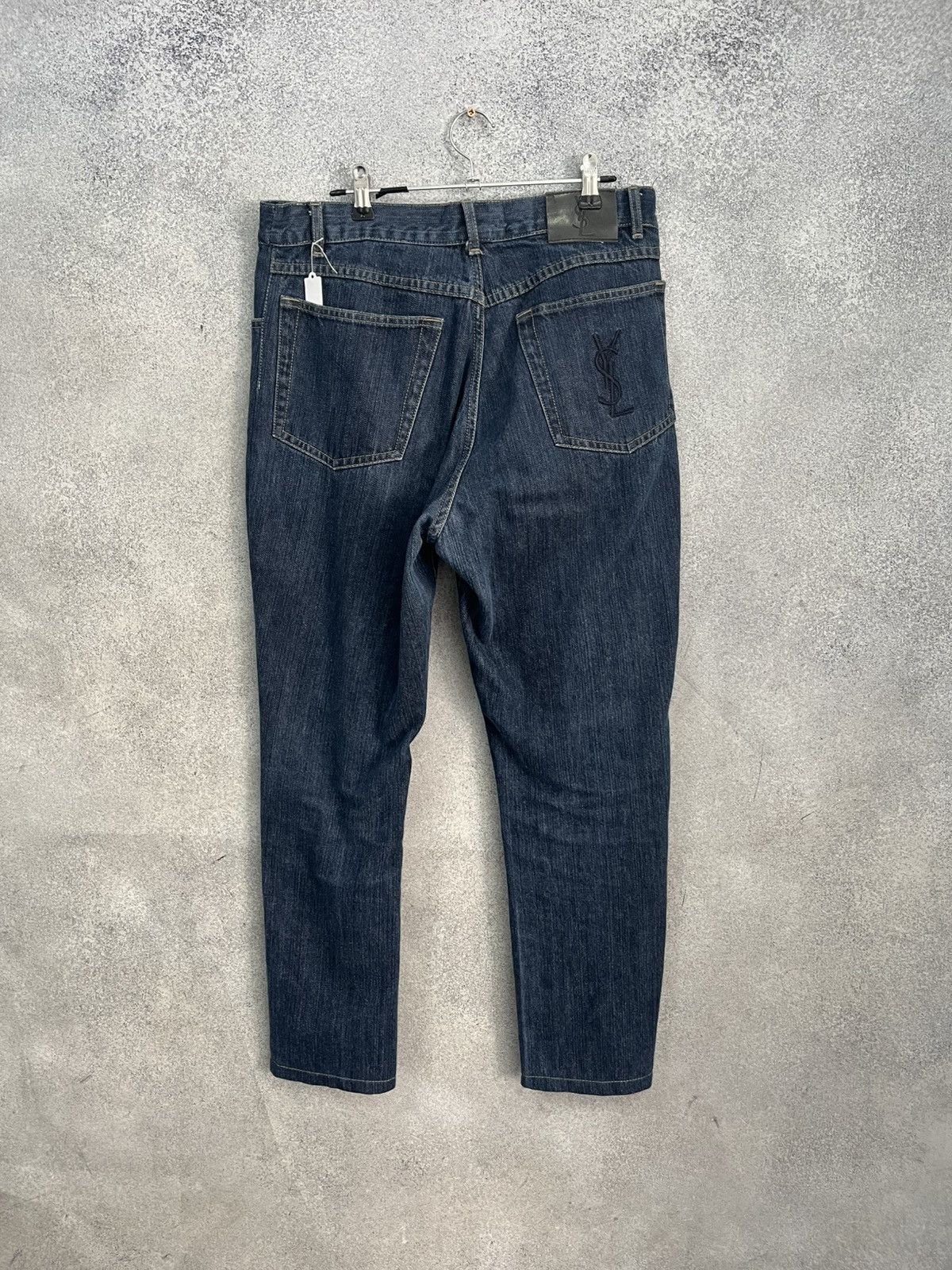 Yves Saint Laurent Vintage Yves Saint Lauren Big Logo Distressed Jeans YSL Size US 32 / EU 48 - 1 Thumbnail