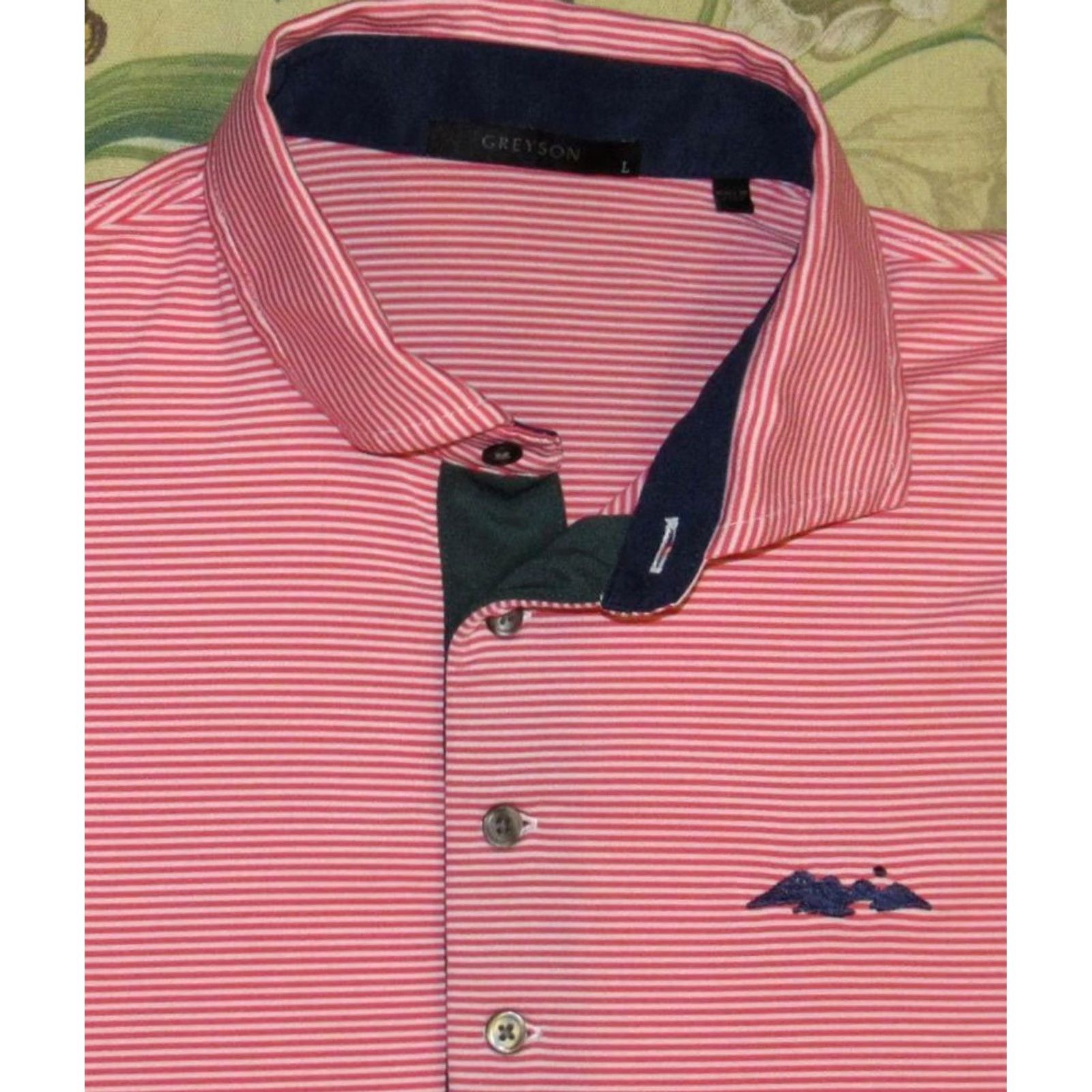 Vintage GREYSON Pink Striped Short Sleeve Polo Golf Shirt Large Mens LL Pink Striped Polo Golf Shirt Greyson Large Mens Size US L / EU 52-54 / 3 - 2 Thumbnail