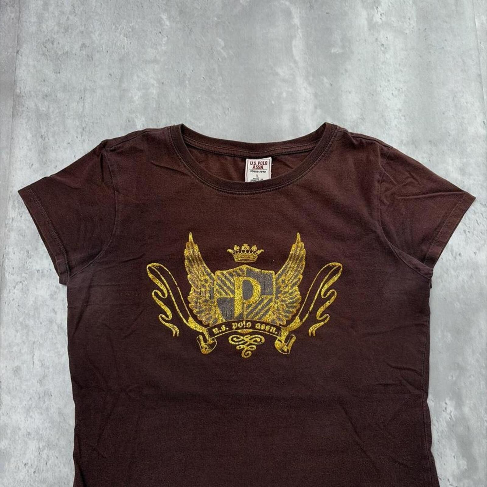 U.S. Polo Assn. Y2K Brown U.S. Polo Assn Grunge Skater Gothic T-Shirt Size XS / US 0-2 / IT 36-38 - 3 Thumbnail