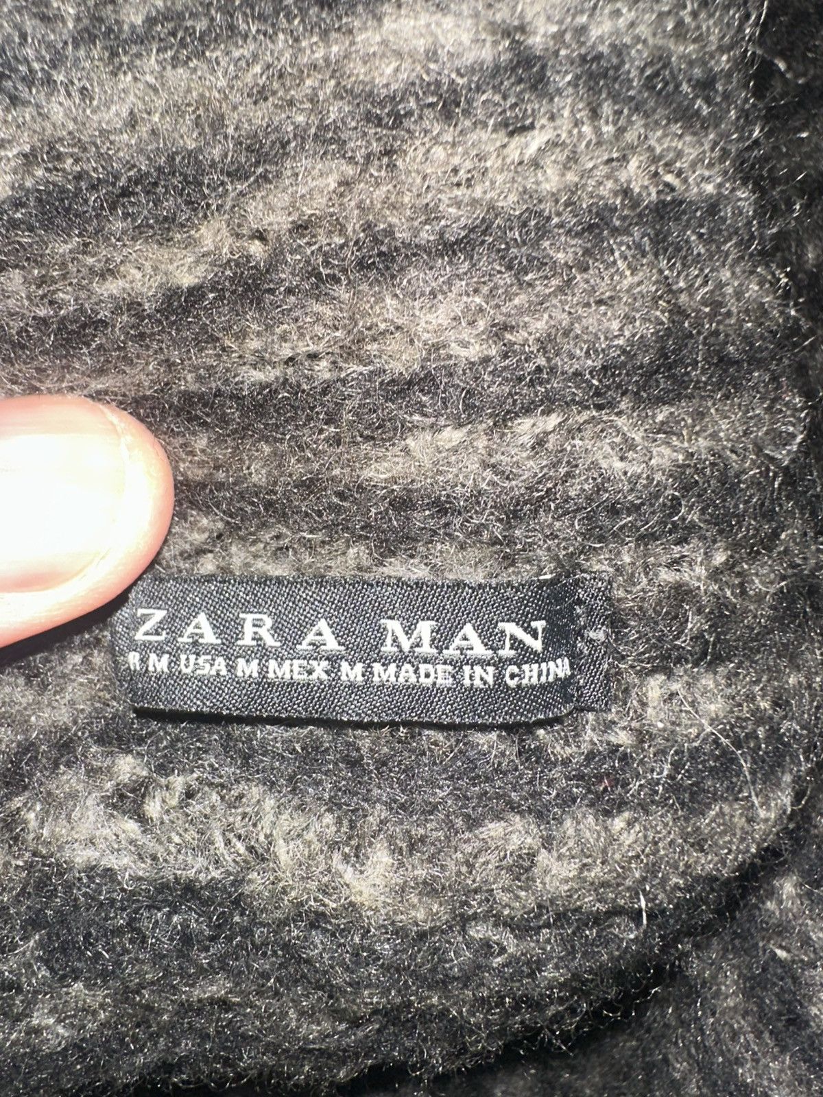 Zara Zara Man Dark Gray Knit Hood Scarf Size ONE SIZE - 4 Thumbnail