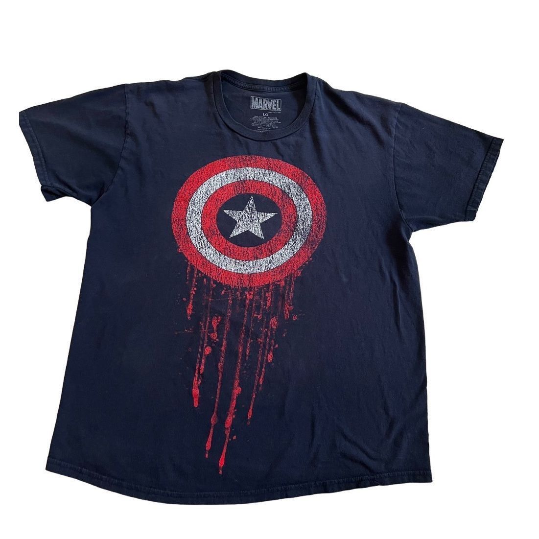 Marvel Comics Marvel Men's black Short Sleeve Captain America Shield Logo T-shirt size L Size US L / EU 52-54 / 3 - 1 Thumbnail