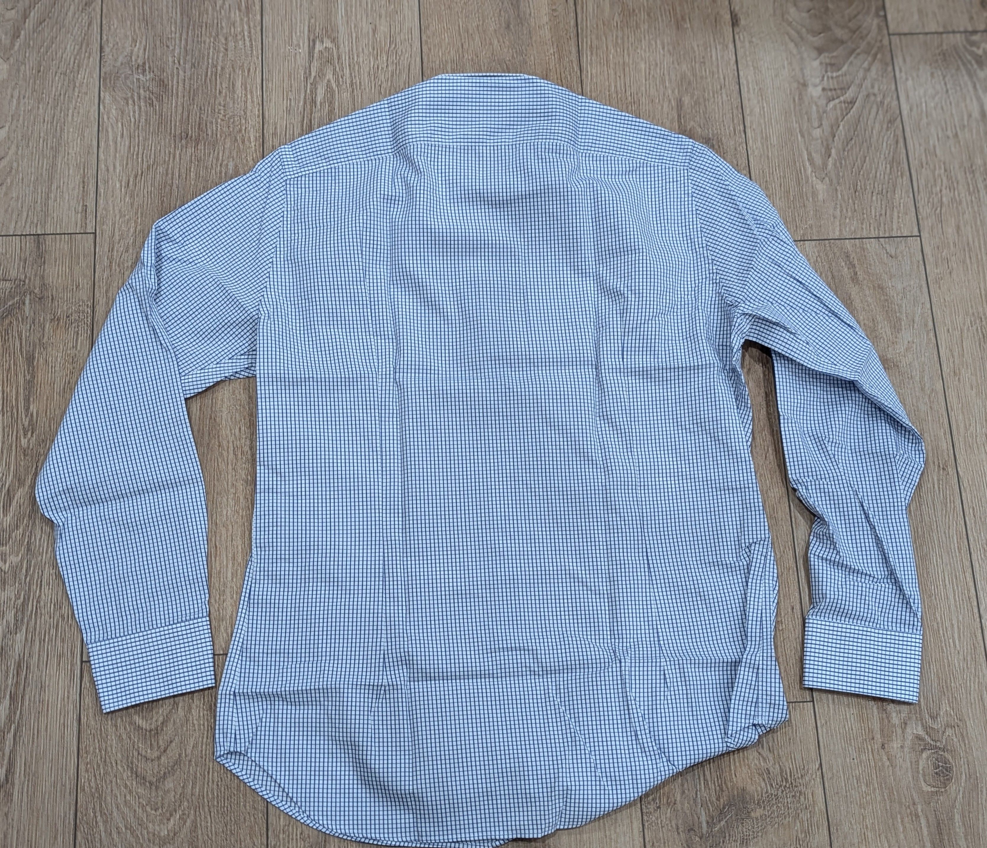 Canali CANALI Grid Cotton Dress Shirt Blue 45 US 17.75 Modern Fit Size US XXL / EU 58 / 5 - 3 Thumbnail