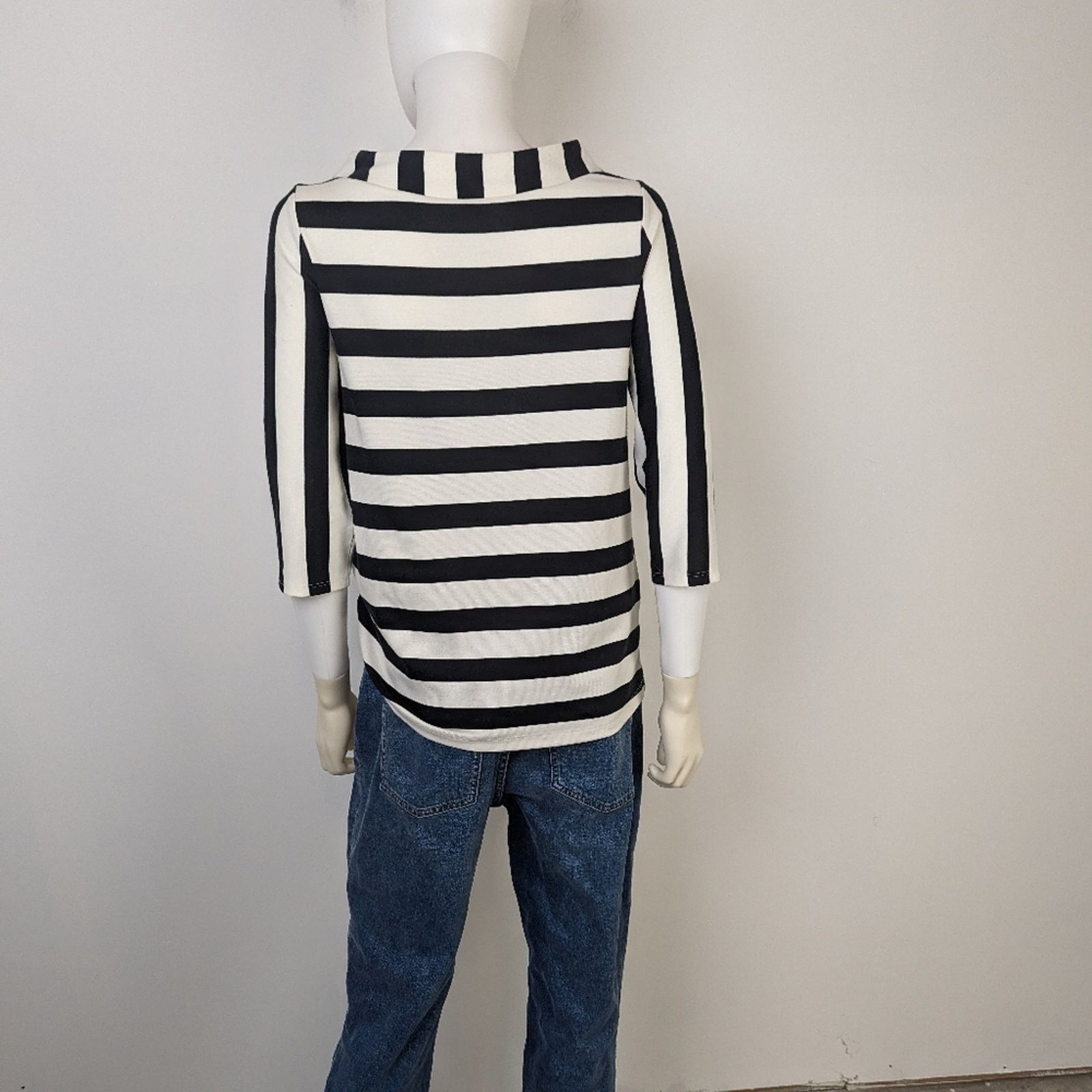 Anthropologie Anthropology Striped Mock Neck Shirt - S Size S / US 4 / IT 40 - 3 Thumbnail