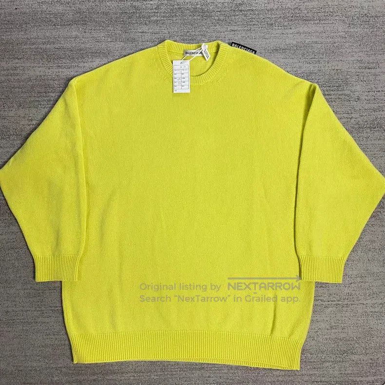Balenciaga Balenciaga Yellow Shoulder Logo Sweater Size US M / EU 48-50 / 2 - 1 Thumbnail
