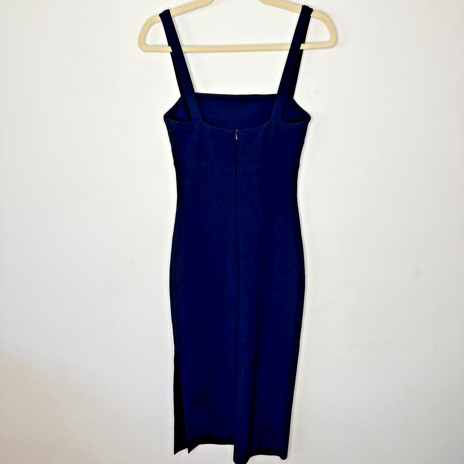 BEC + BRIDGE Bec + Bridge Navy Peek-A-Boo Midriff Cutout Zip Midi Dress 4 Size S / US 4 / IT 40 - 9 Thumbnail