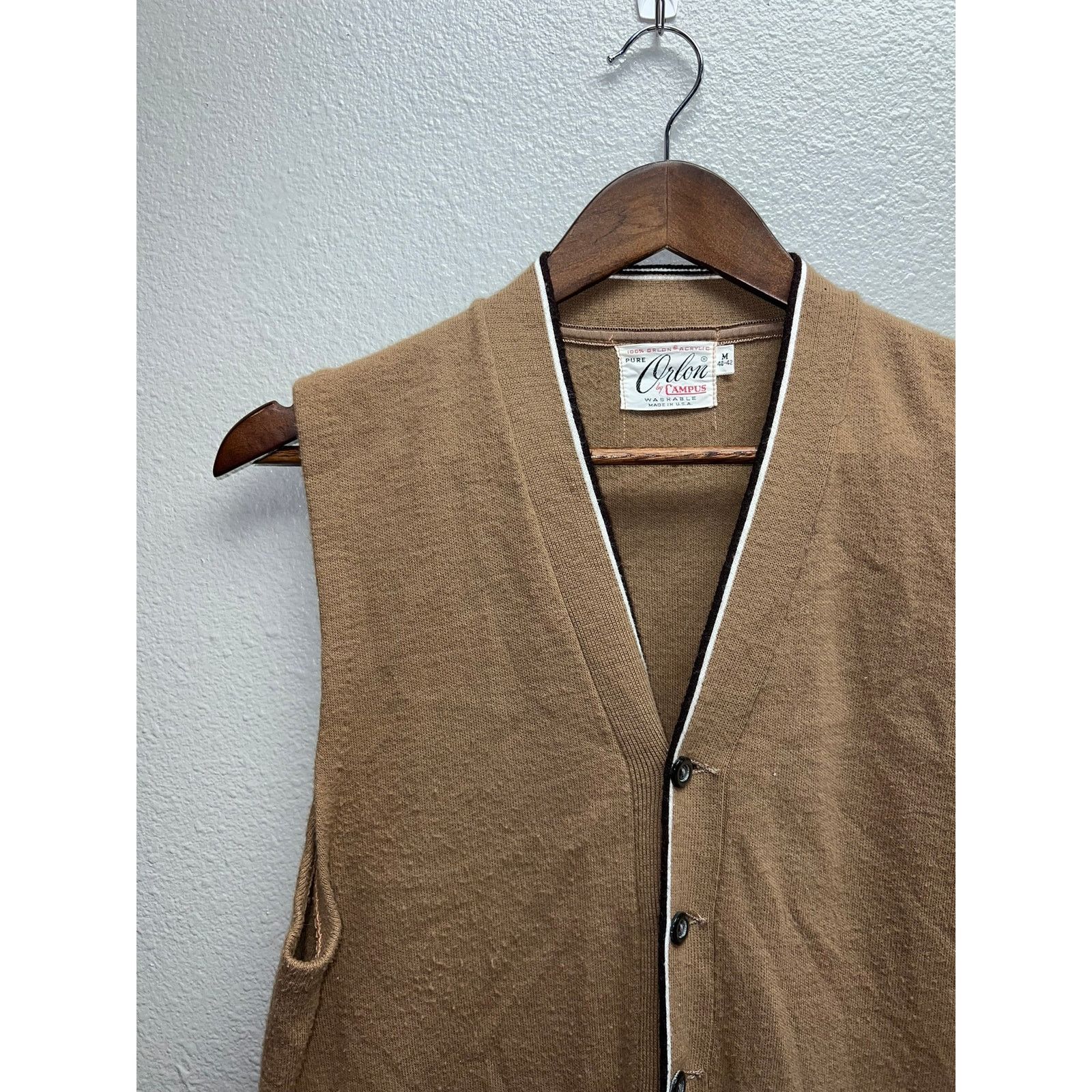 Vintage Vintage Pure Orlon By Campus Sweater Vest Brown VTG 70s 80s Size US M / EU 48-50 / 2 - 3 Thumbnail