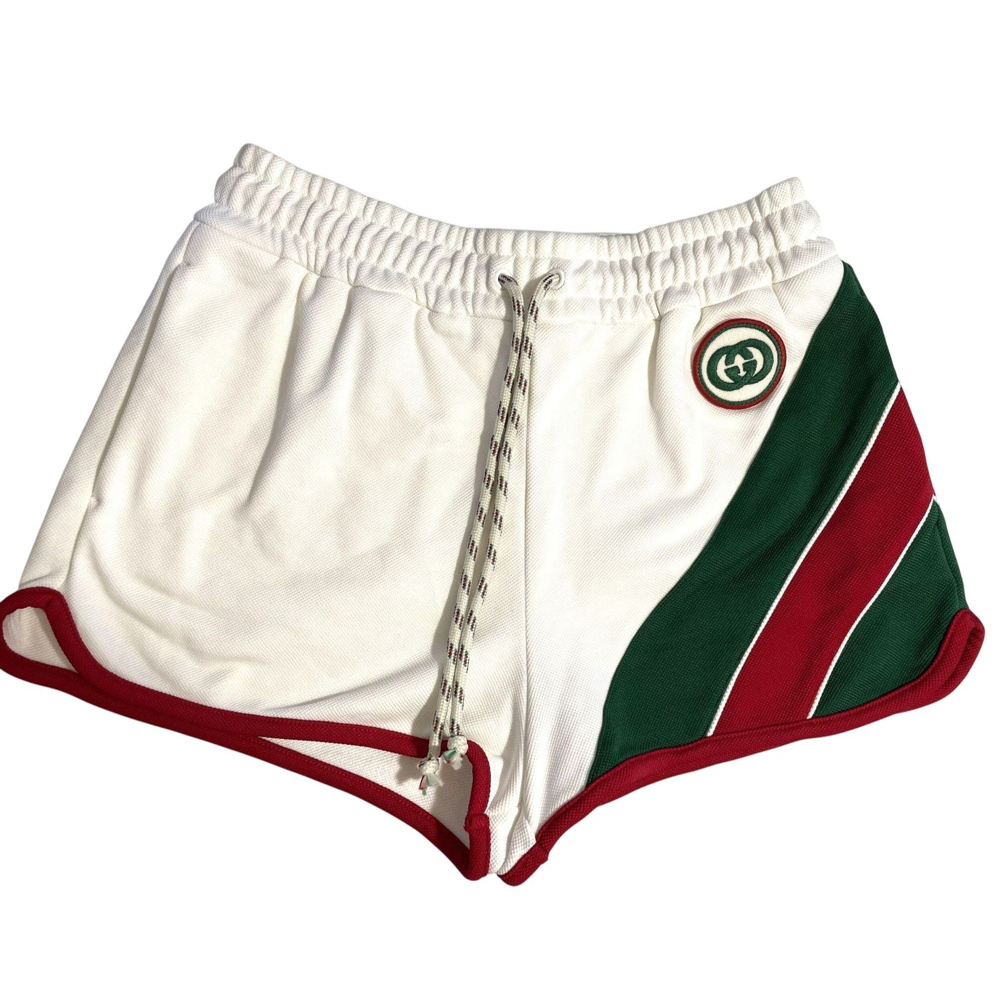 Gucci Gucci White Athletic Shorts With Green & Red Stripes Drawstr Size 36" / US 14 / IT 50 - 1 Thumbnail