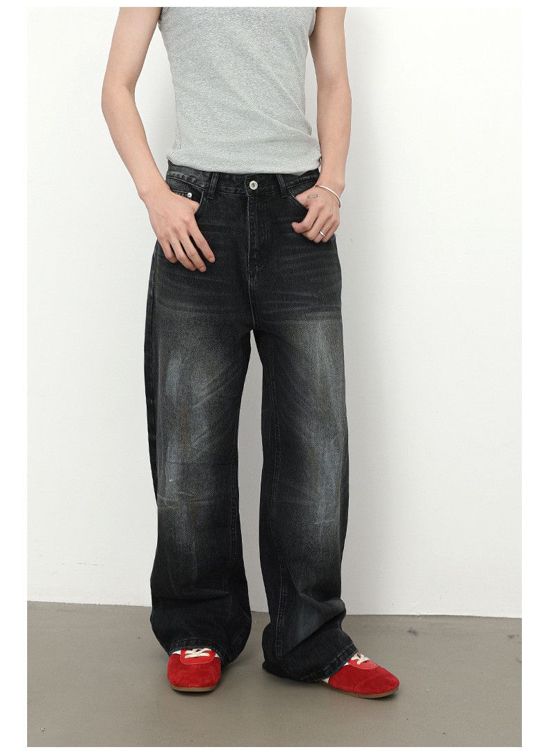 Japanese Brand × Jean Japanese retro loose straight retro men's distressed jeans Size US 32 / EU 48 - 2 Thumbnail