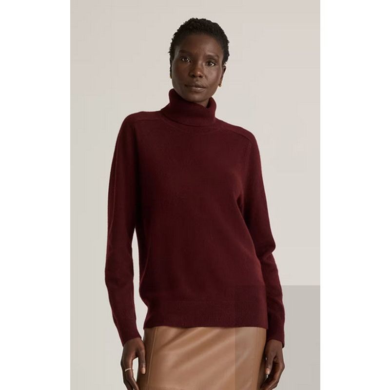 Quince Quince Cashmere Turtleneck Sweater Rich Burgundy NWOT Small Size S / US 4 / IT 40 - 2 Thumbnail