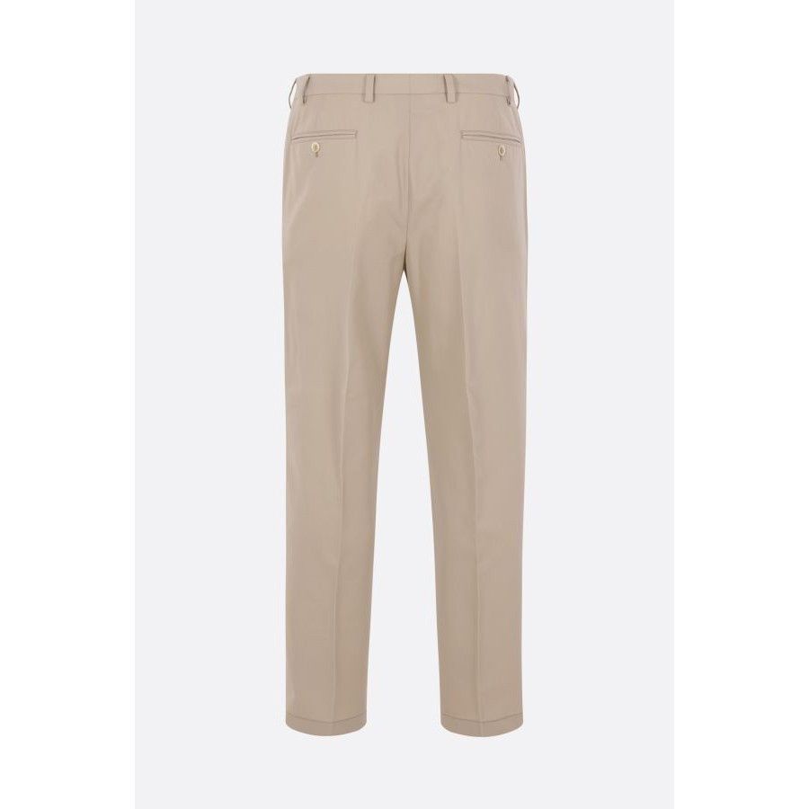 Prada PRADA Beige Cotton Triangle Charm Trousers New & Authentic Size US 36 / EU 52 - 2 Thumbnail