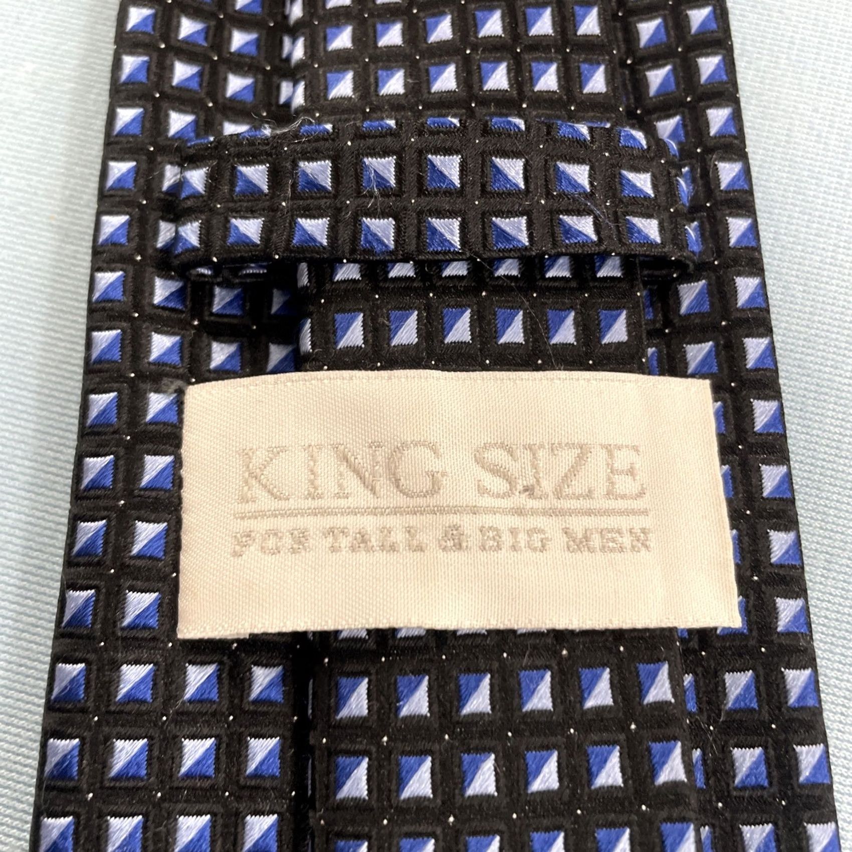 Vintage VINTAGE King Size Big and Tall Silk Tie Mens Geometric Cube Blue 65" Necktie 4" Width Stylish Designer Wedding Modern Colourful Polka Dots 1990s Mens Size ONE SIZE - 5 Thumbnail