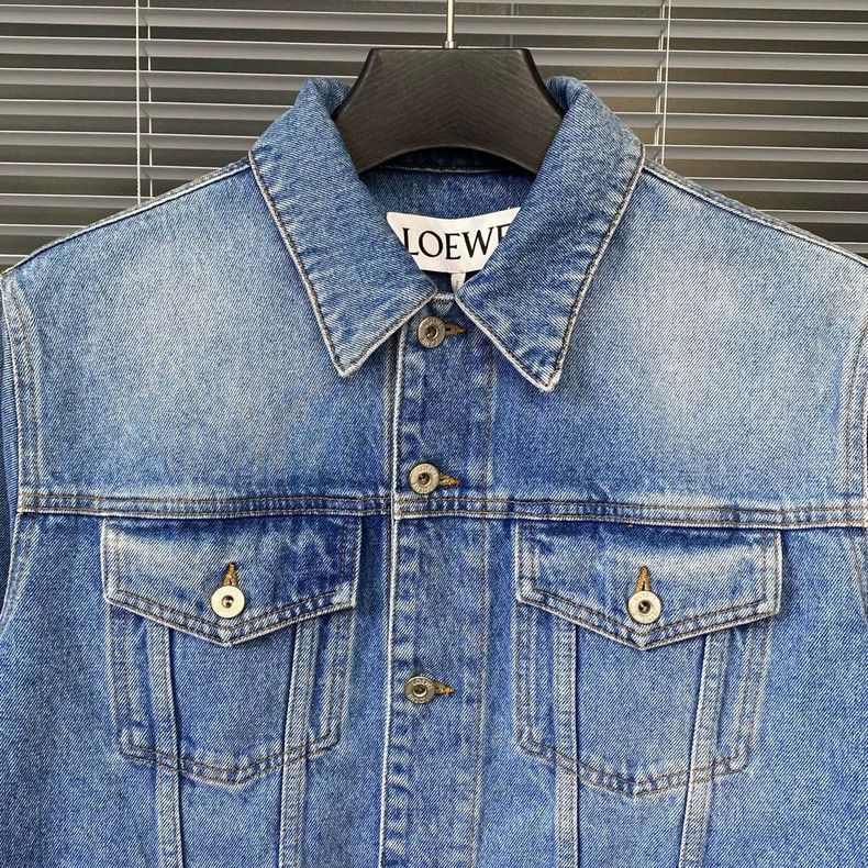 Loewe LOEWE Denim jacket leather logo blue Size M / US 6-8 / IT 42-44 - 6 Thumbnail