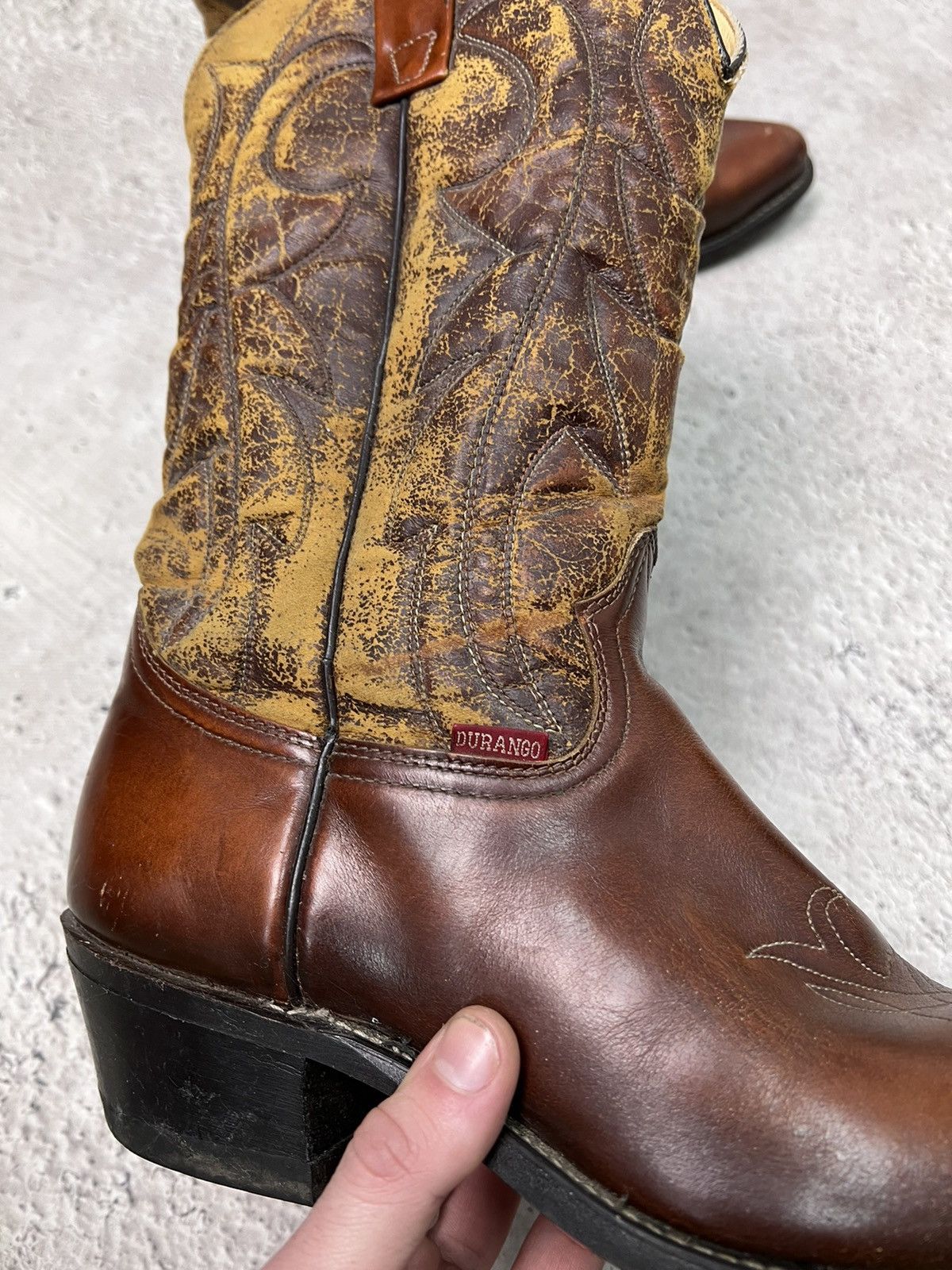 Vintage × Western Rise 90s Vintage Leather Cowboy Boots Western shoes USA Size US 9.5 / EU 42-43 - 2 Thumbnail