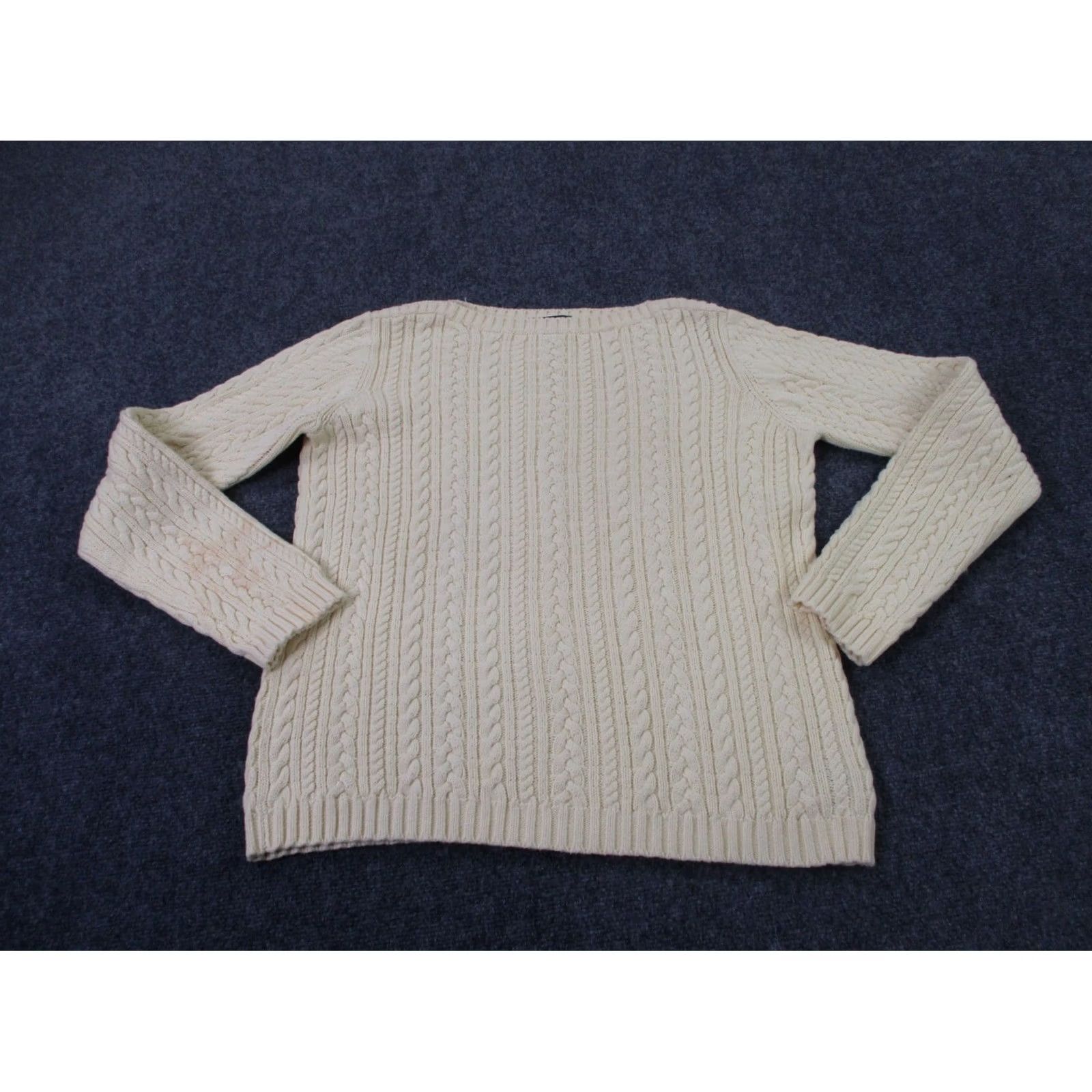 Polo Ralph Lauren Ralph Lauren Sweater Womens L Yellow Cable Knit Fisherman Heavy Preppy Classic Size L / US 10 / IT 46 - 2 Thumbnail