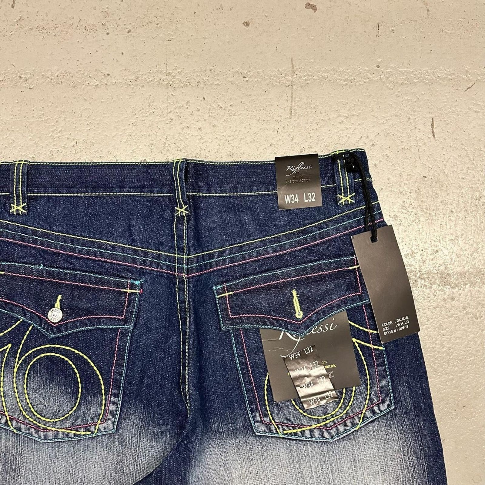 Vintage Vintage baggy y2k riflessi faded blue skater unique denim Size US 34 / EU 50 - 3 Thumbnail