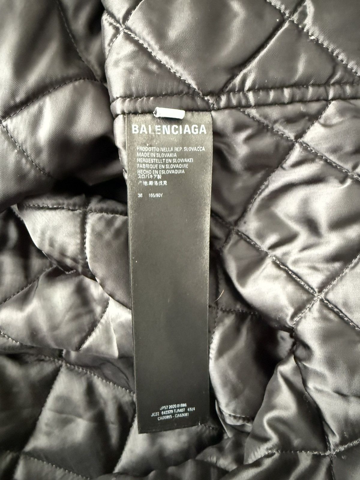 BALENCIAGA MICRO CHECK PADDED OVERSHIRT JACKET