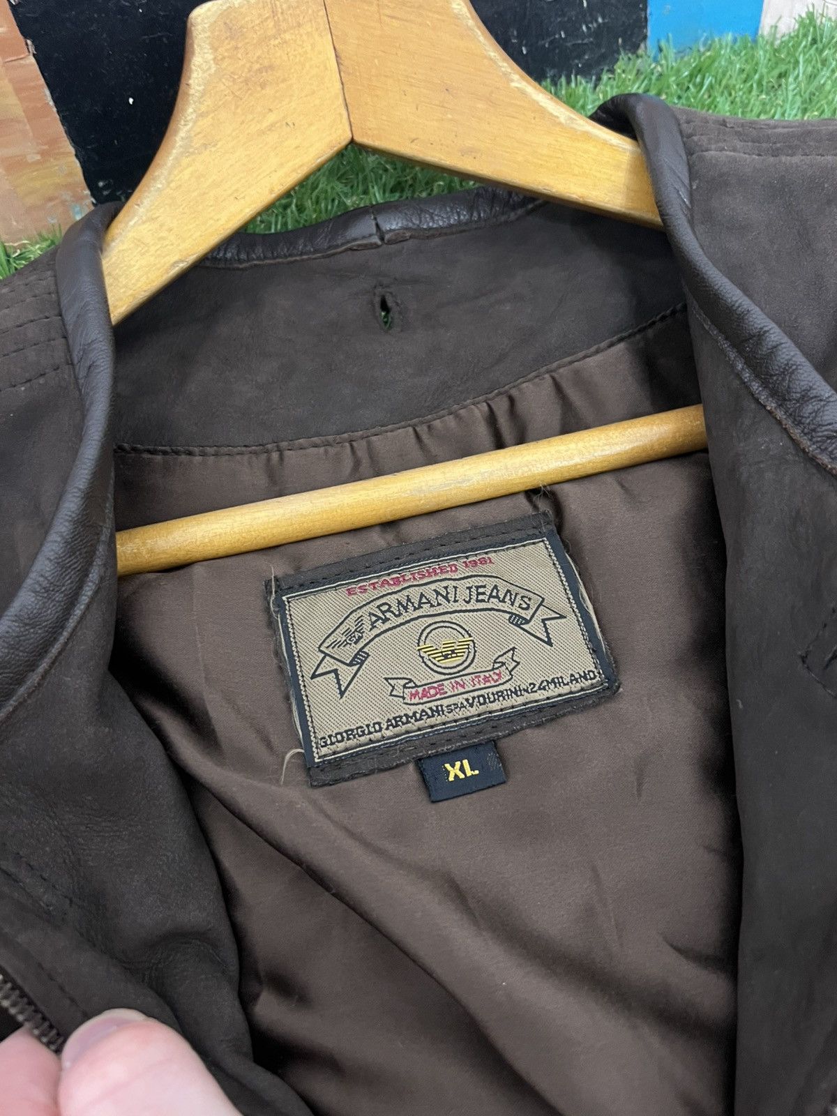 RARE 90s Archive Armani Jeans Flight Pilot Leather Bomber