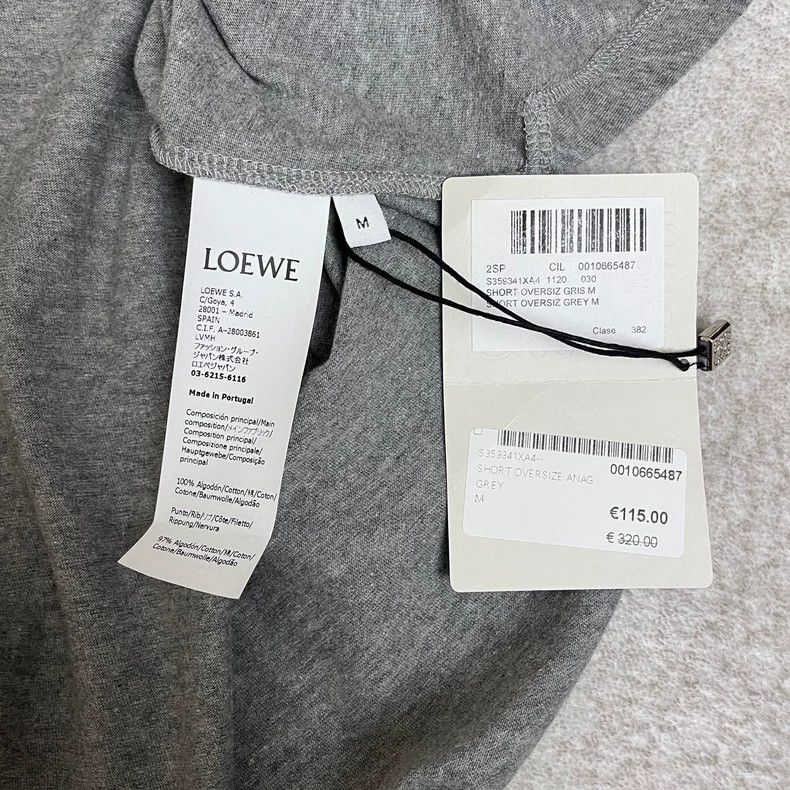 Loewe LOEWE Gray embroidered small Logo short sleeve T-shirt Size M / US 6-8 / IT 42-44 - 2 Thumbnail