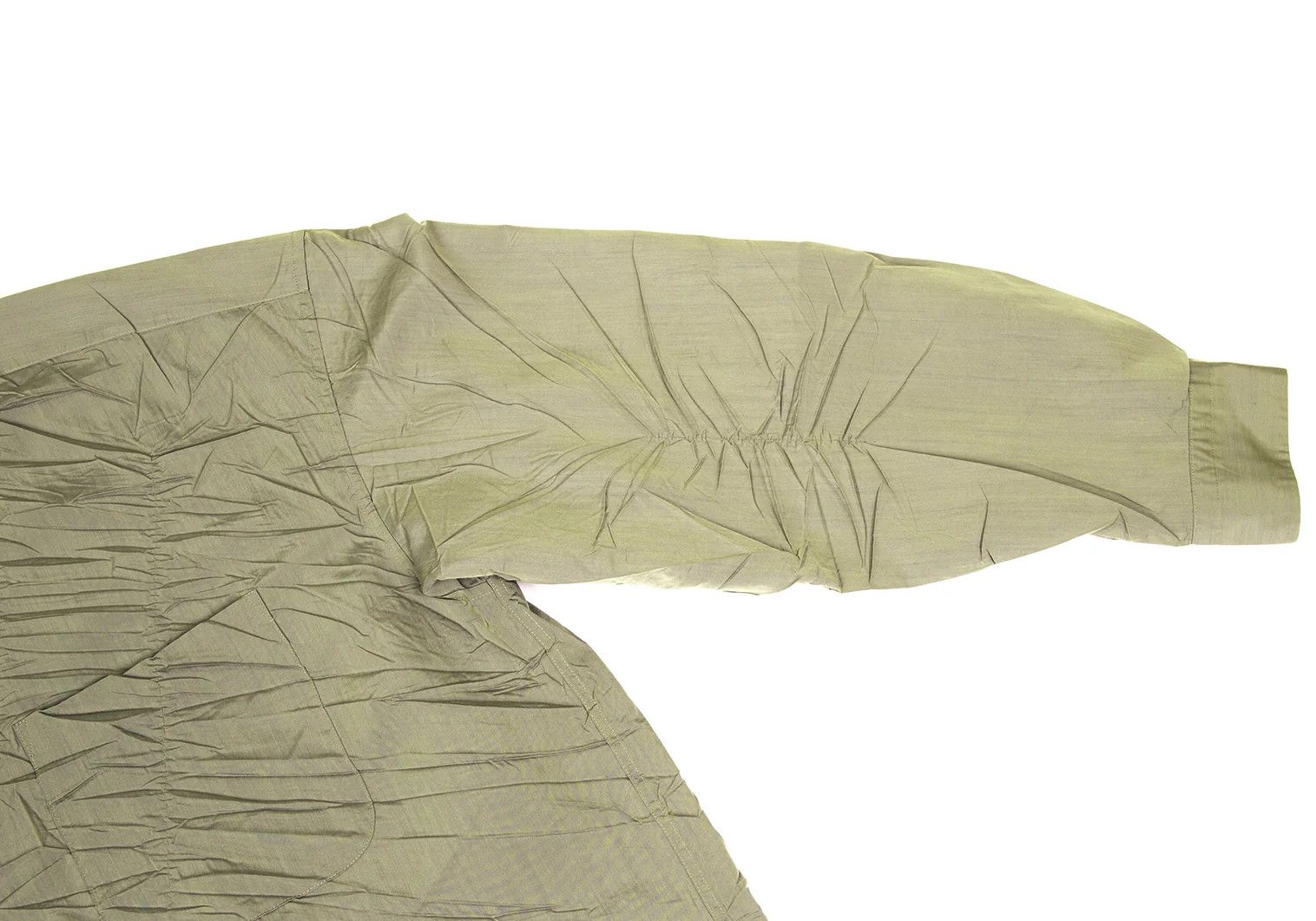 Issey Miyake Polyester Wrinkled Shirt in Khaki, Size XL Size US XL / EU 56 / 4 - 6 Thumbnail